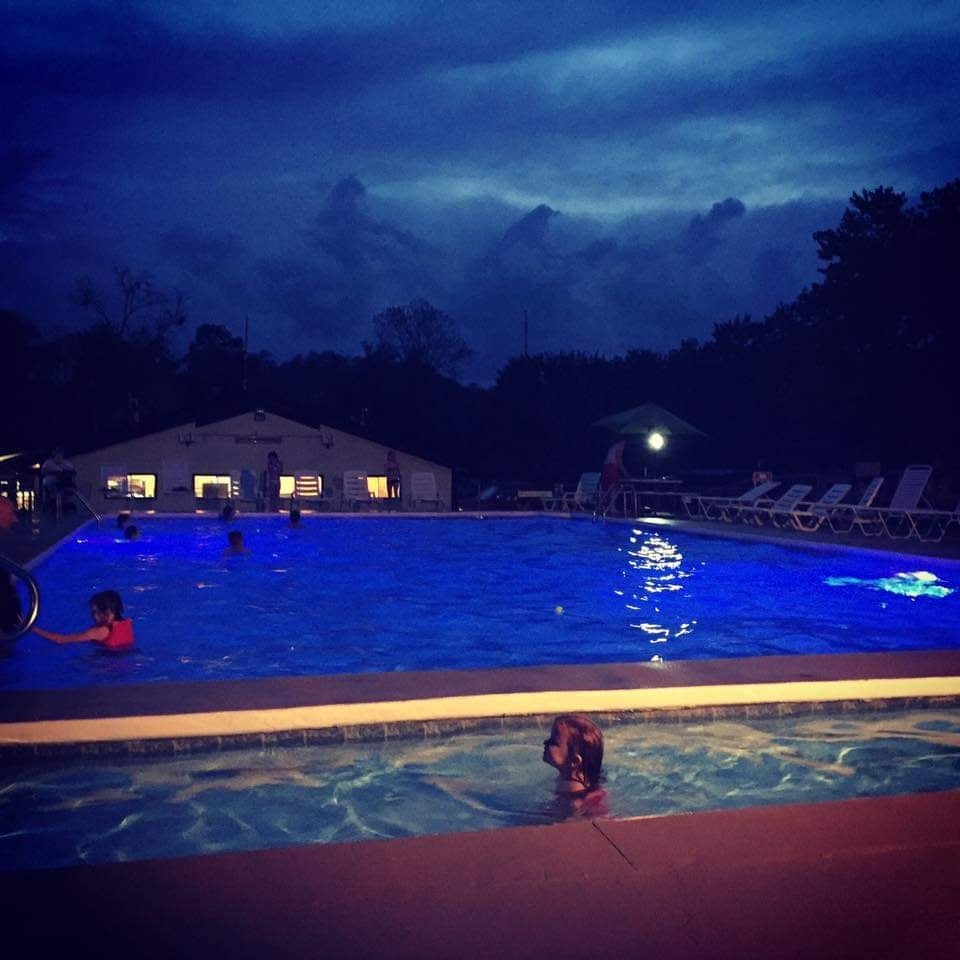 My kids call this pool the "crayon pool" cause the lights change colors at night.