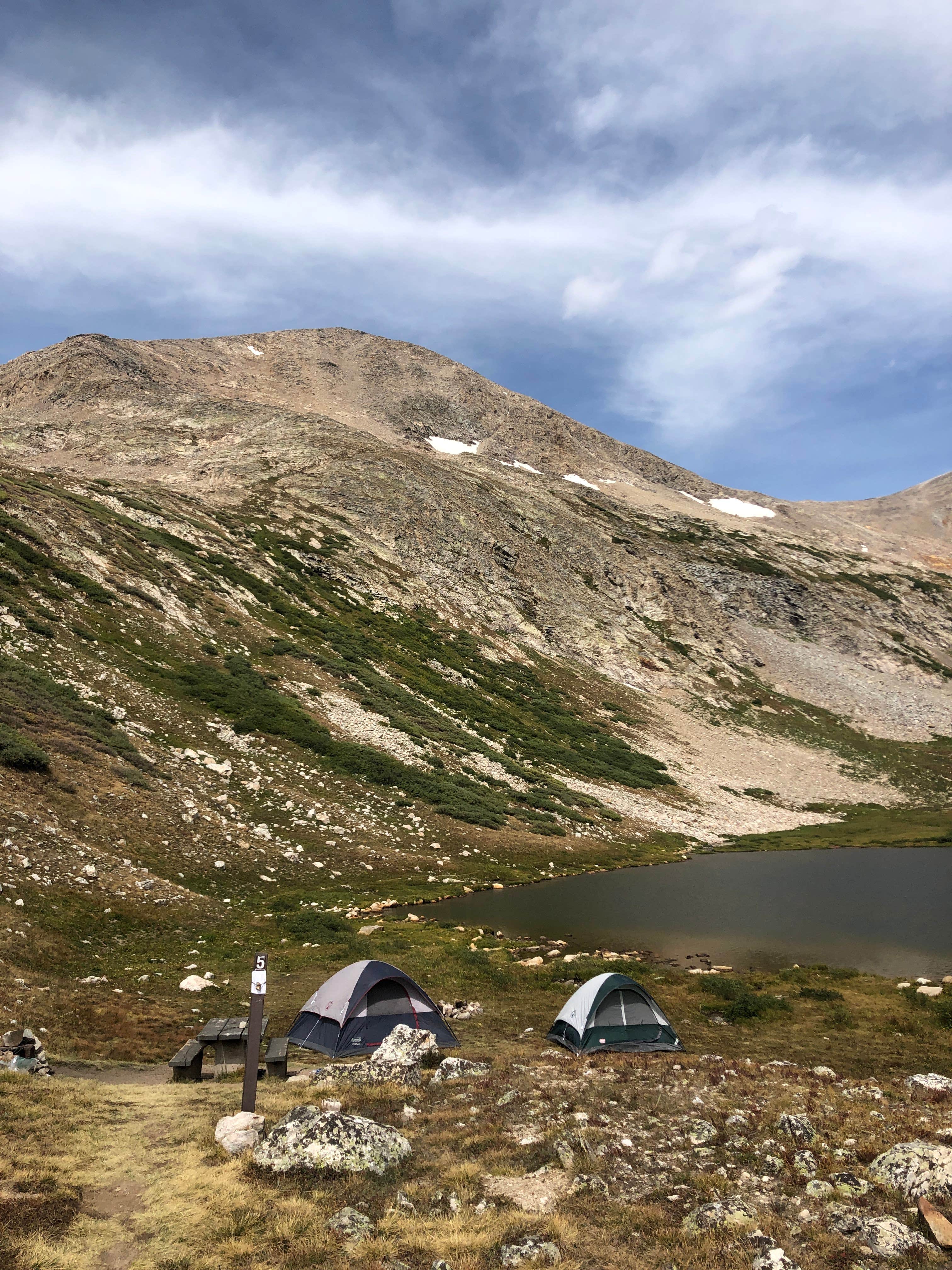 Hayley K.'s photo of tent camping at Kite Lake near Fairplay, CO