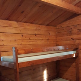 Bunk beds in the cabin.