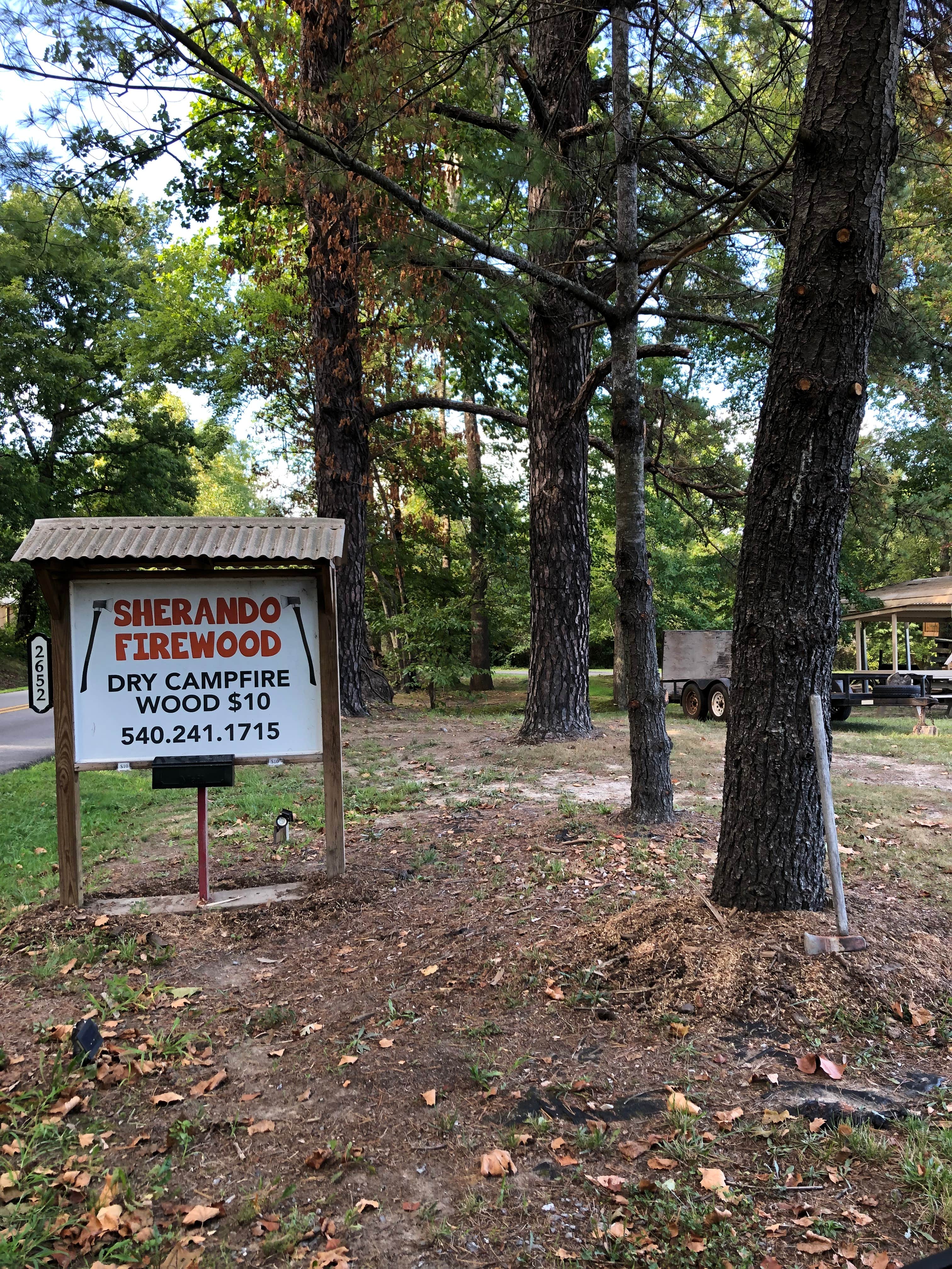 The best place to get inexpensive, dry, firewood near Sherando! It's just up the street from the park.
