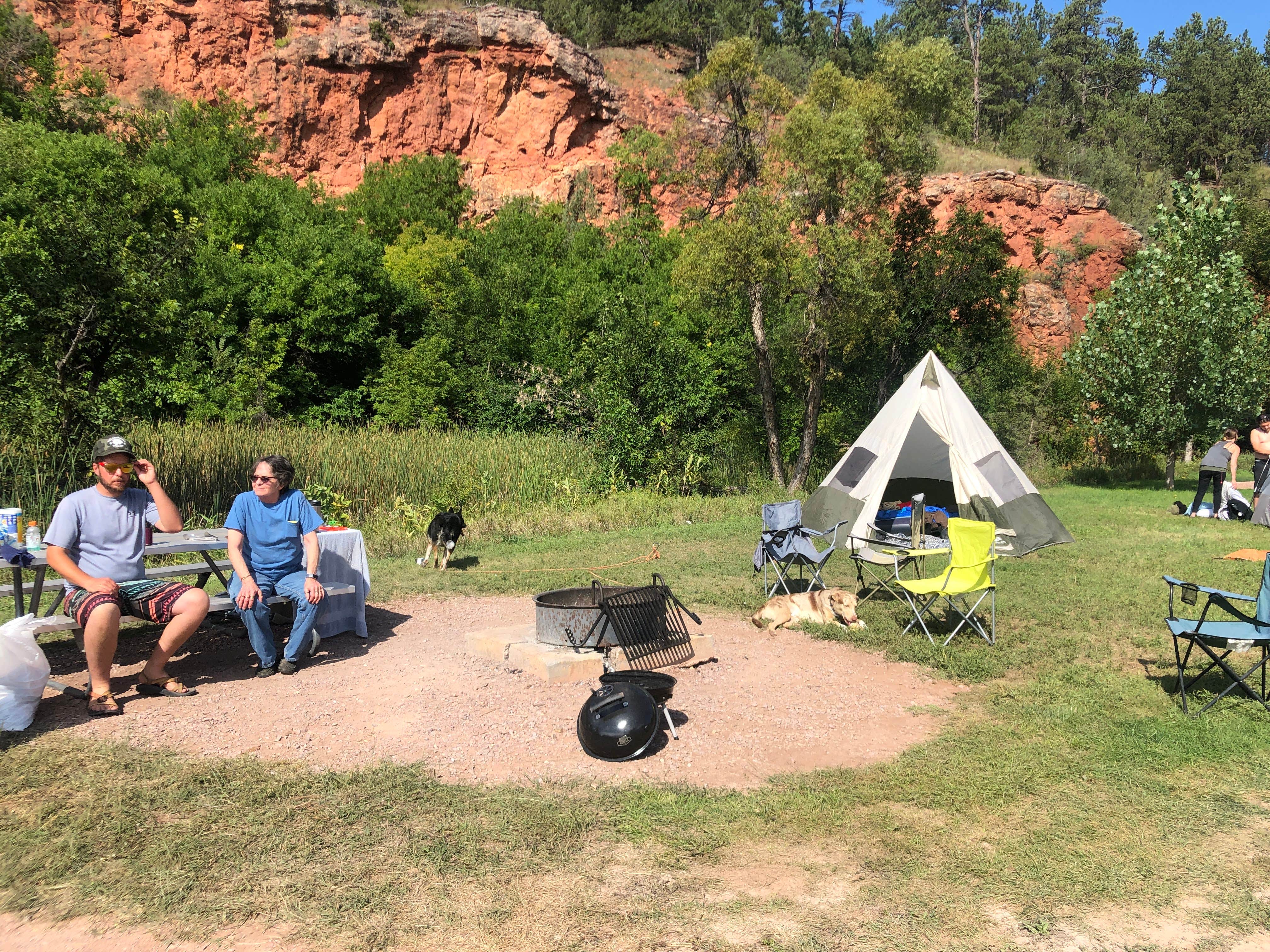 Hayley K.'s photo of camping with pets at Cold Brook Lake Campground near Wind Cave National Park