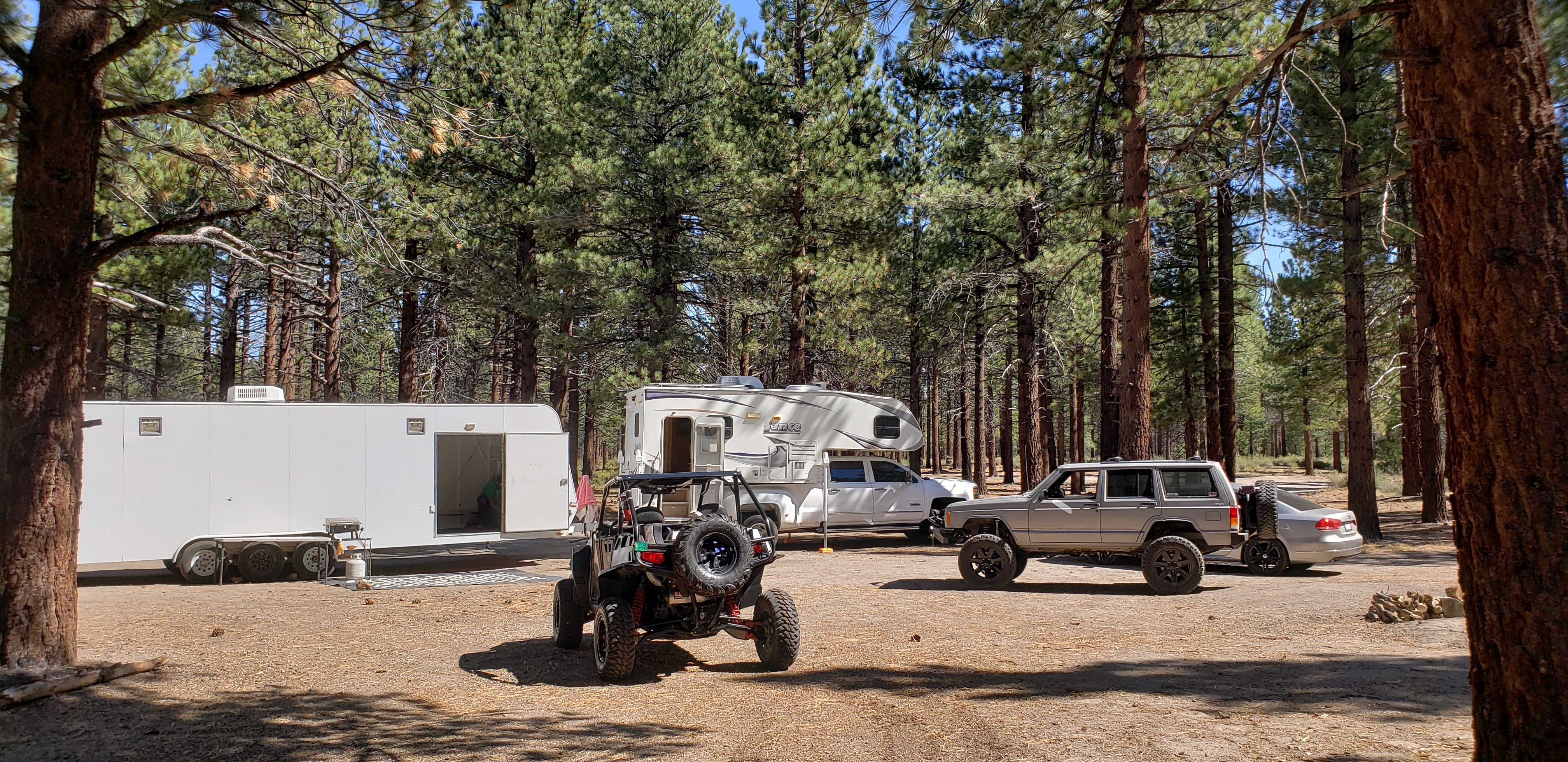 Our campsite in Inyo National Forest, dispersed camping.