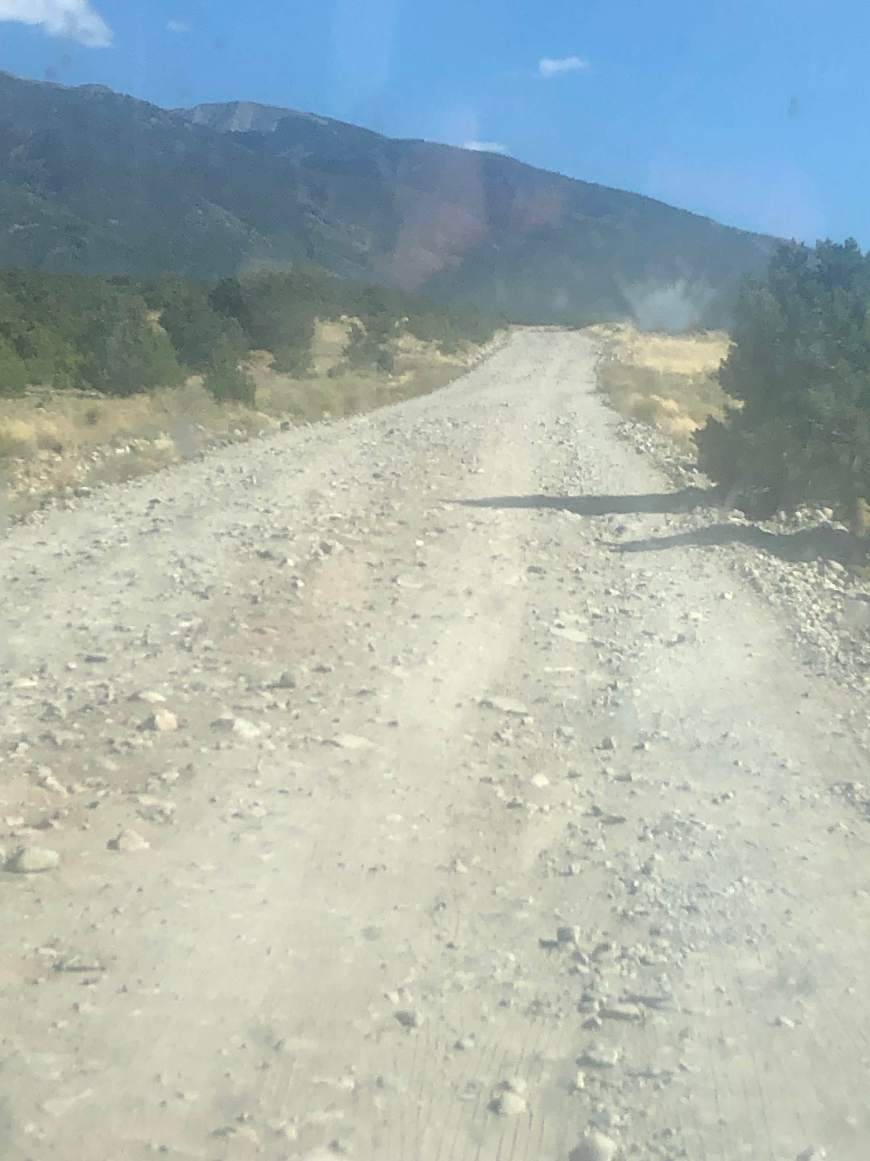 Road leading up, deceiving in the picture. Take it slow.