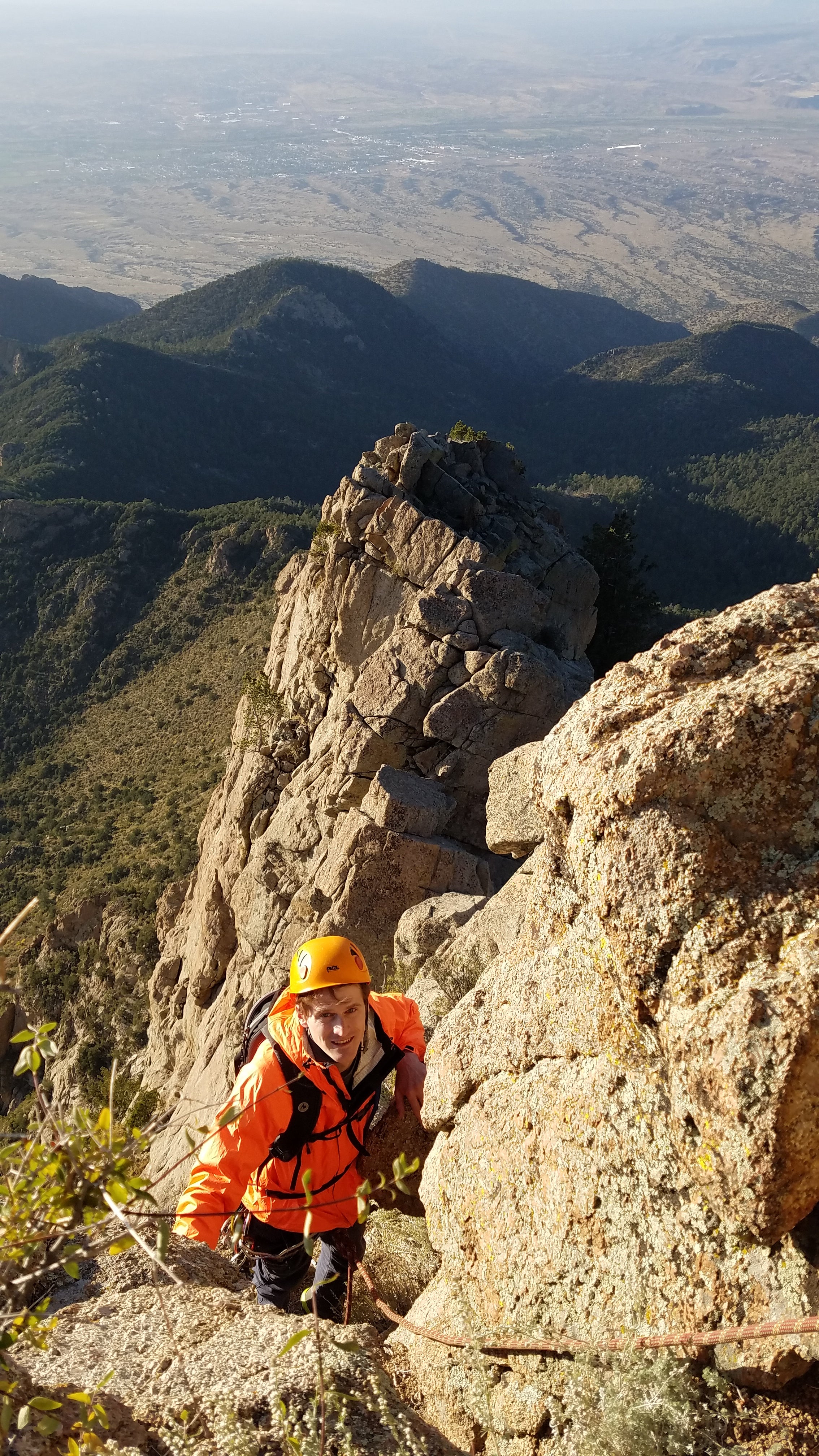 Just past the "W' on the Knife Edge of The Shield in the Sandia's near Albuquerque