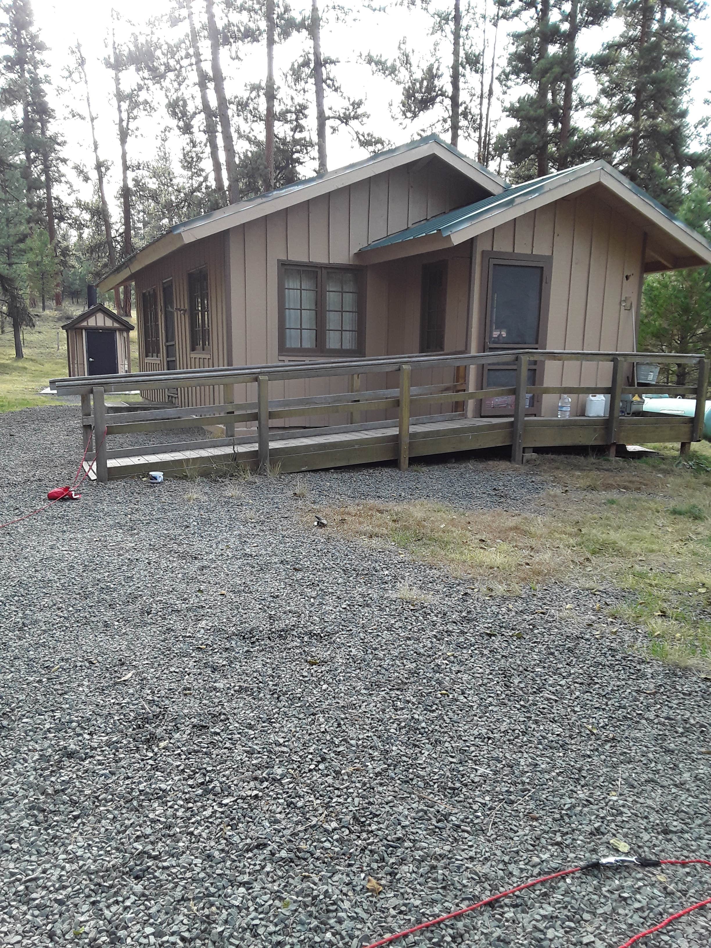 Brittney J.'s photo of glamping accommodations at Deer Creek Guard Station Cabin near Hines, OR