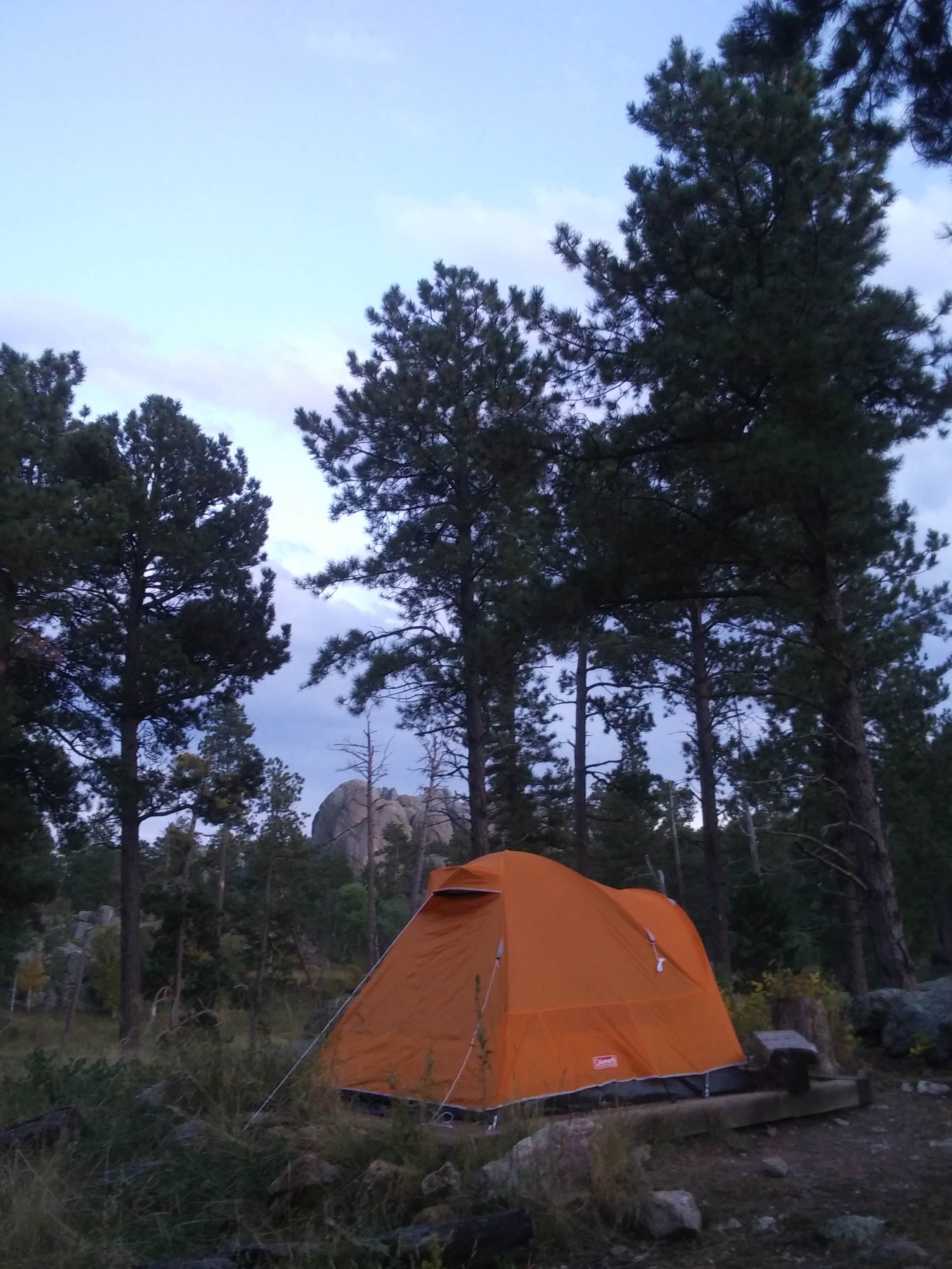 Emma K.'s photo of tent camping at Wrinkled Rock near Hermosa, SD