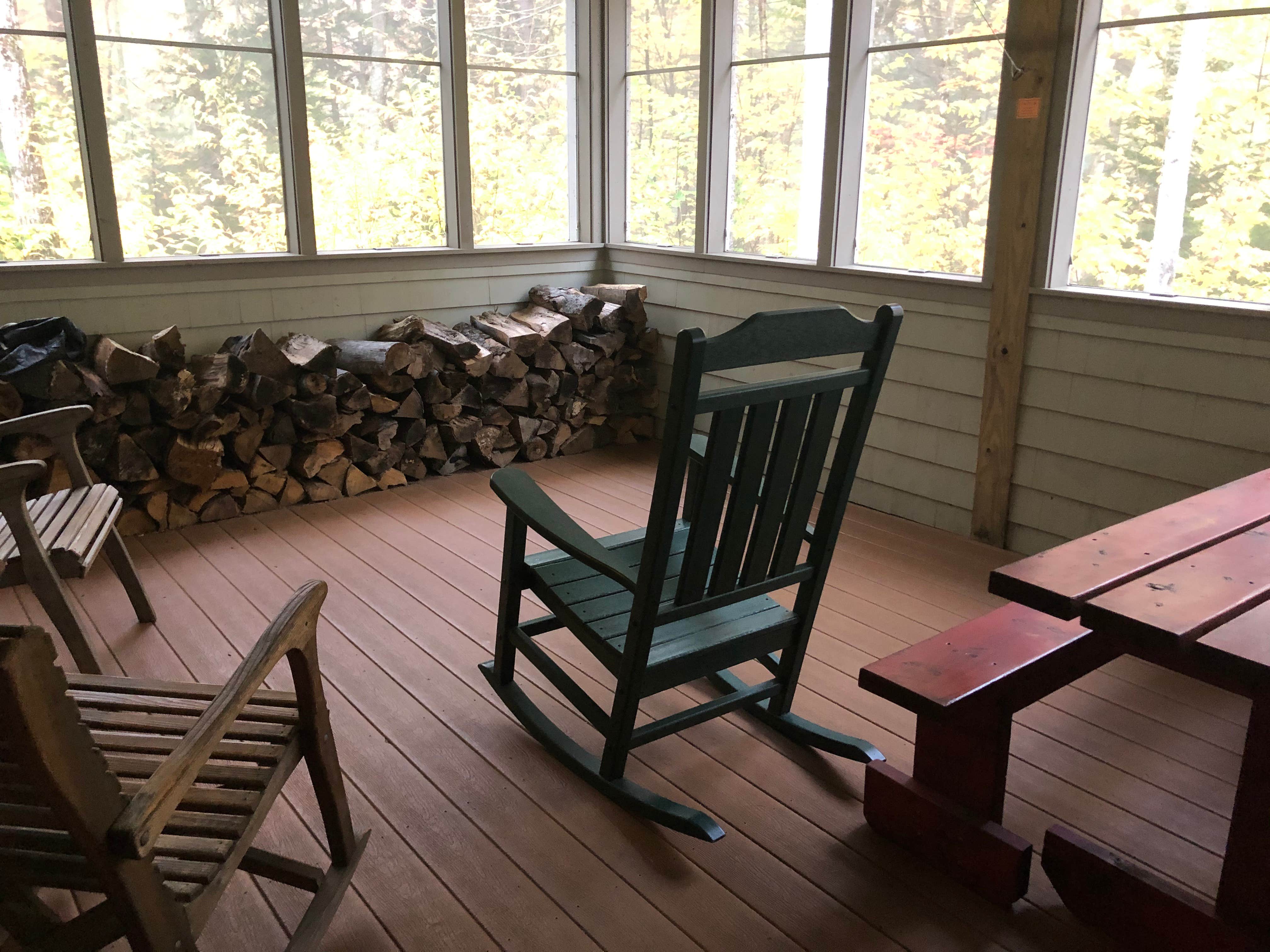 The porch can be enjoyed on warm days