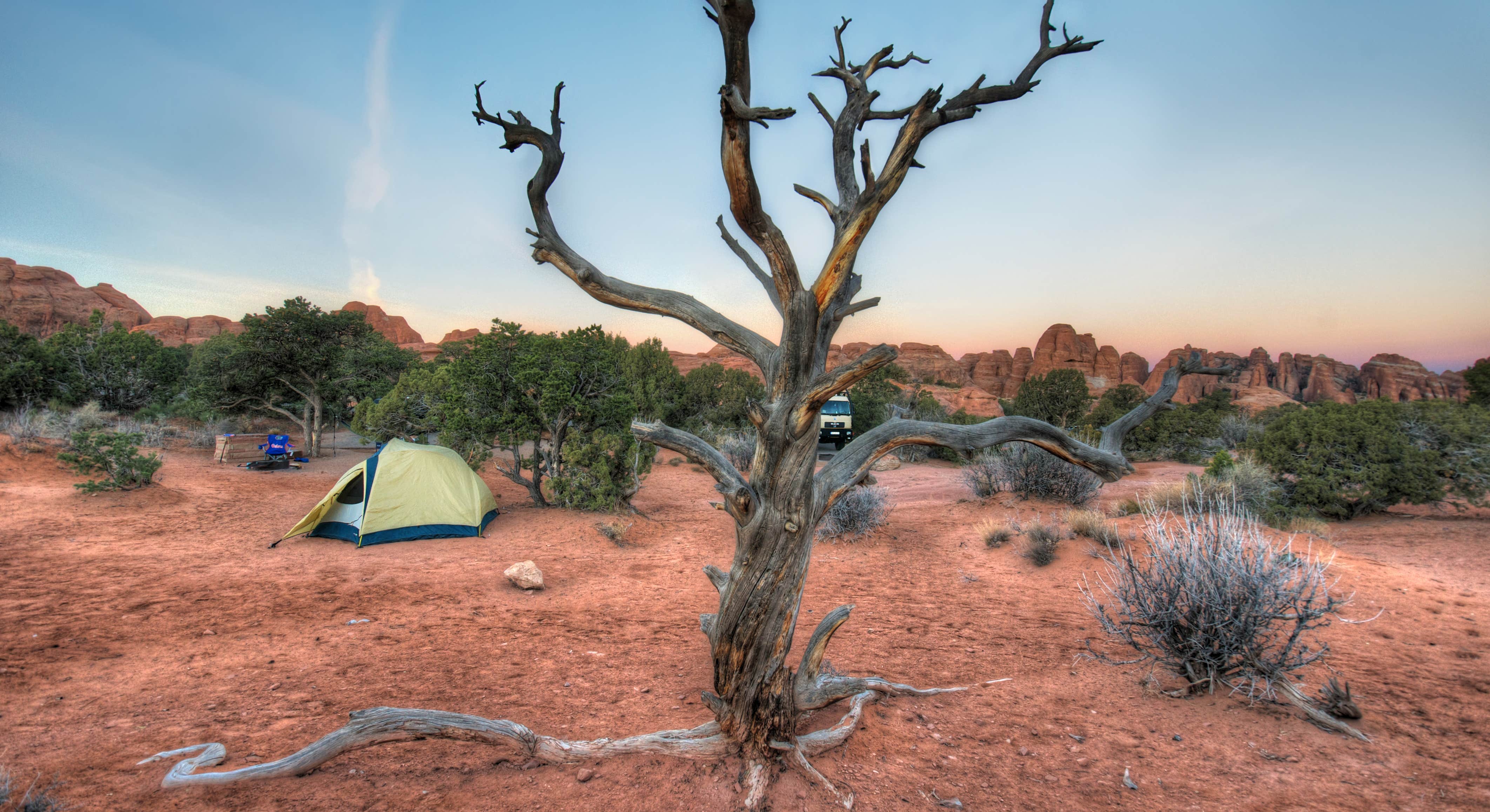 Devils Garden Campground Tent Camping in Arches National Park