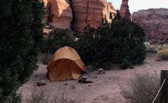 Isabelle K.'s photo of tent camping at Gemini Bridges Campground near Castle Valley, UT