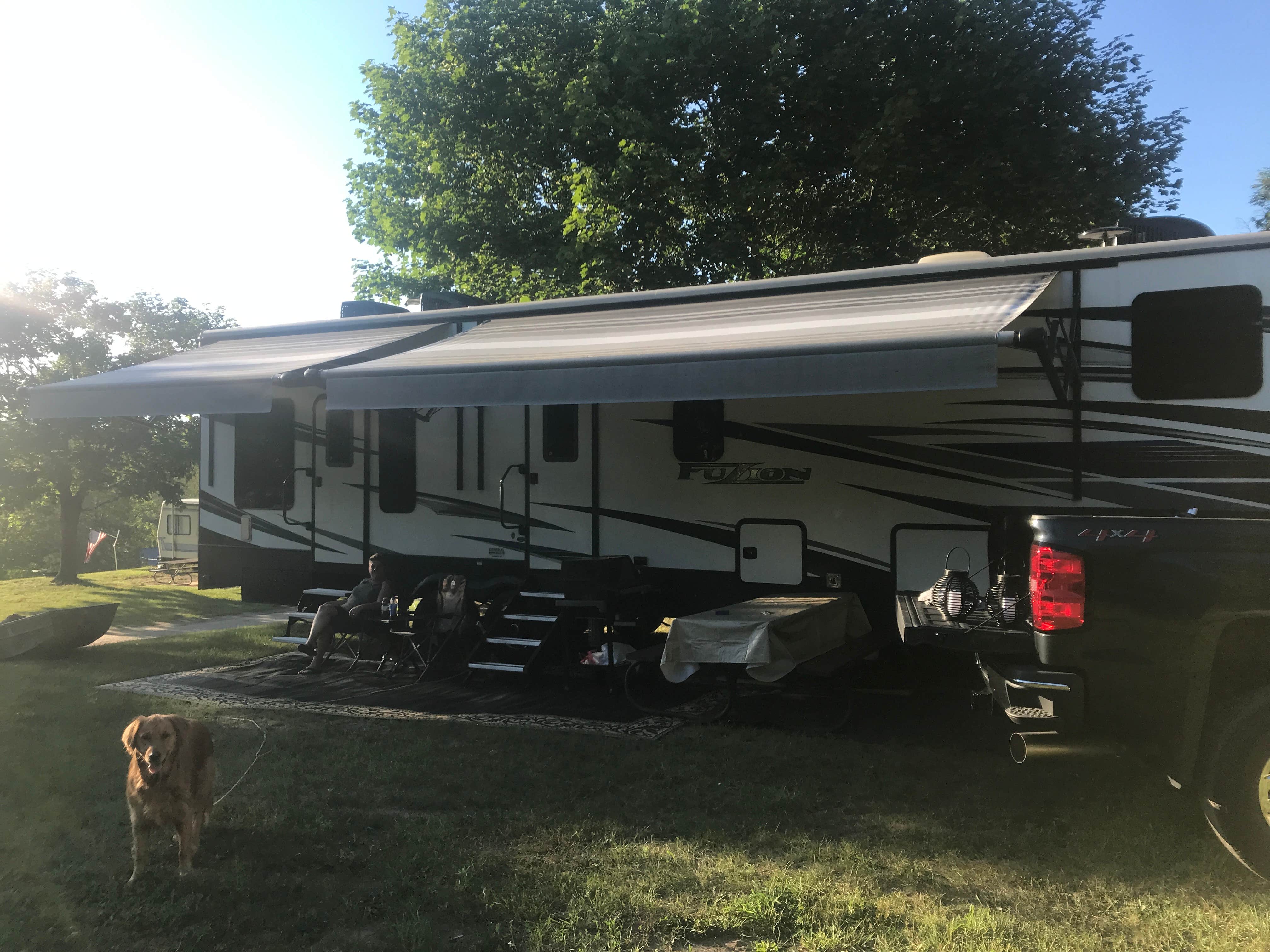 Bill's photo of camping with pets at Wooden Shoe Campground near Elmira, MI