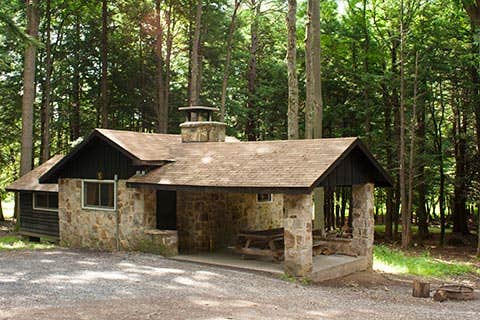 J K.'s photo of a cabin at Parker Dam State Park Campground near State College, PA