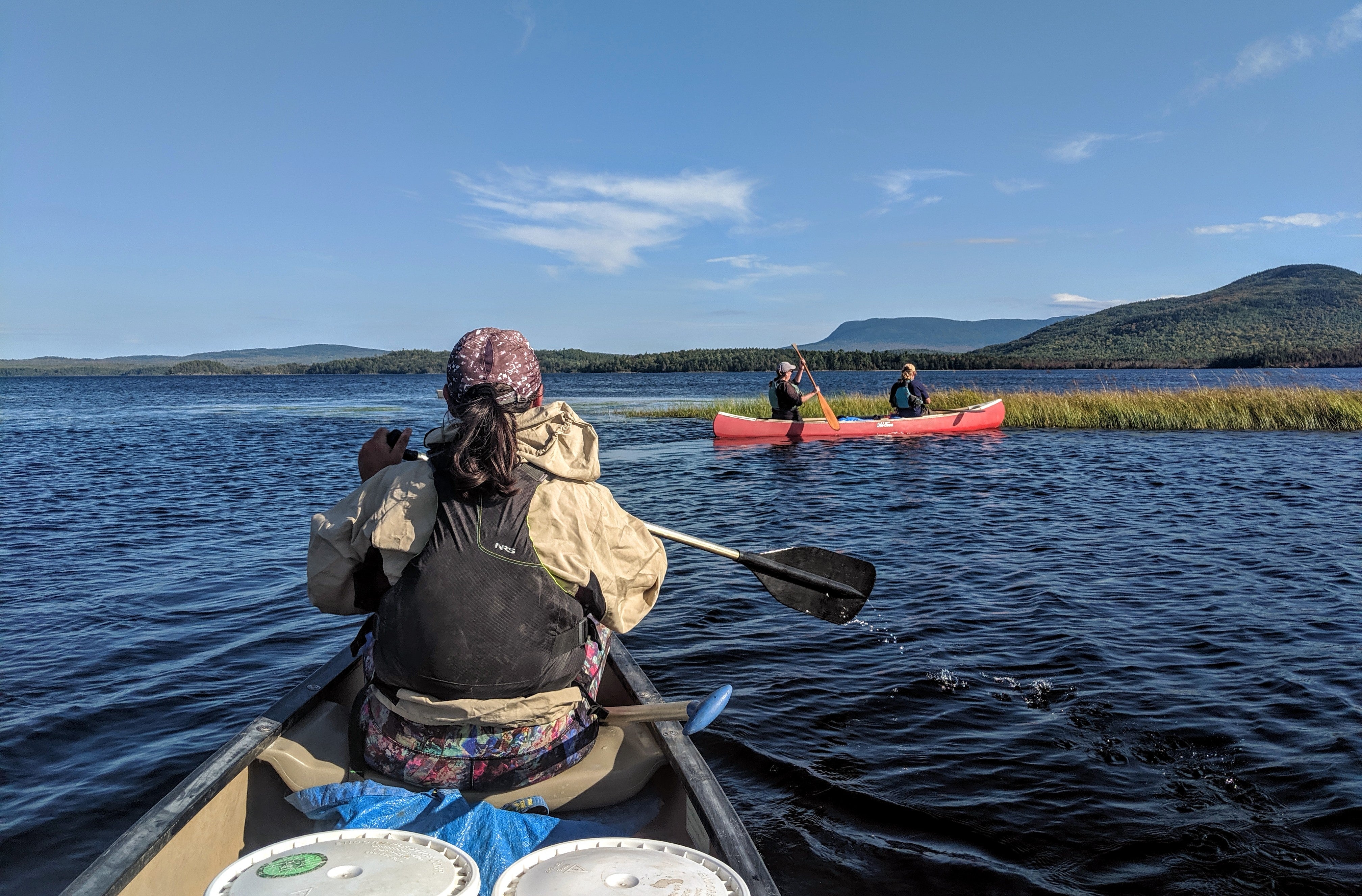 Canoeing into Lobster Lake.