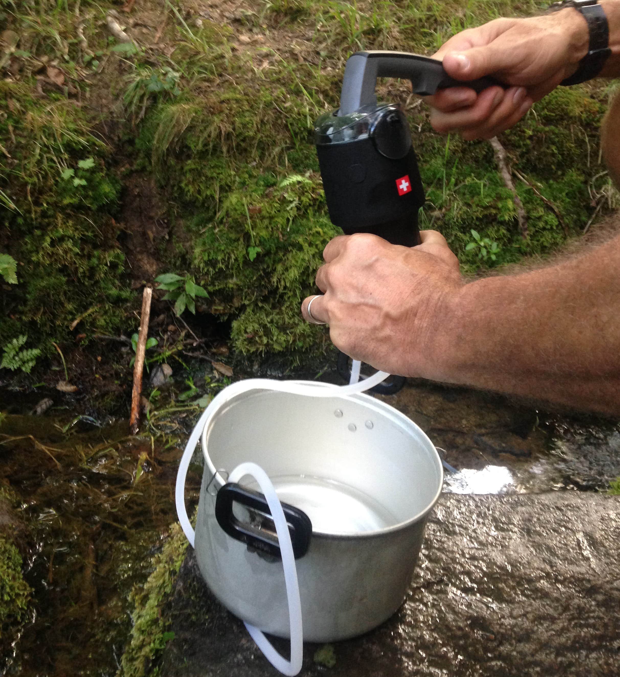 Red Creek Campground fresh water. While many don't filter the water streaming from the pipe...I do.