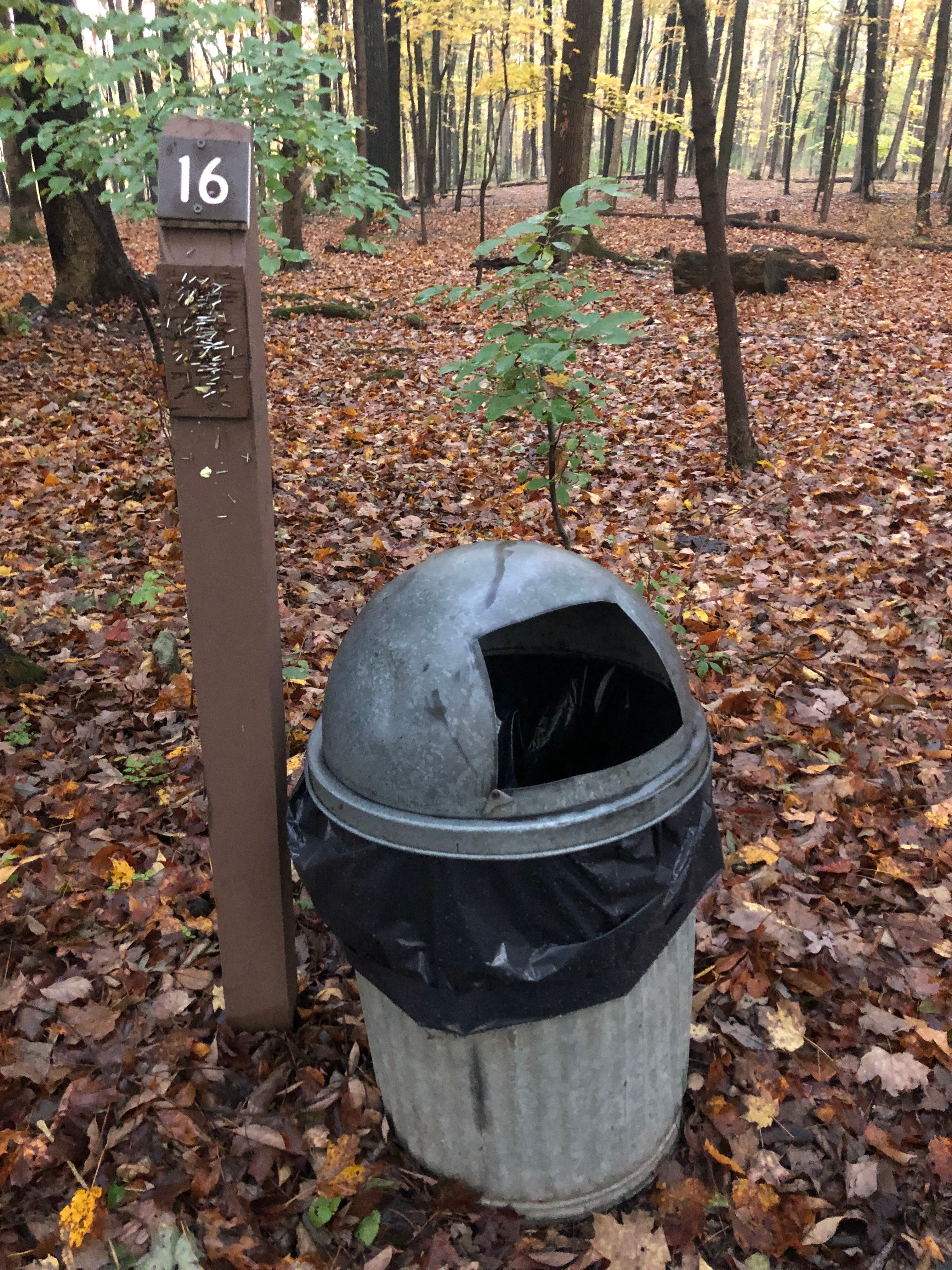 Each site had their own garbage can