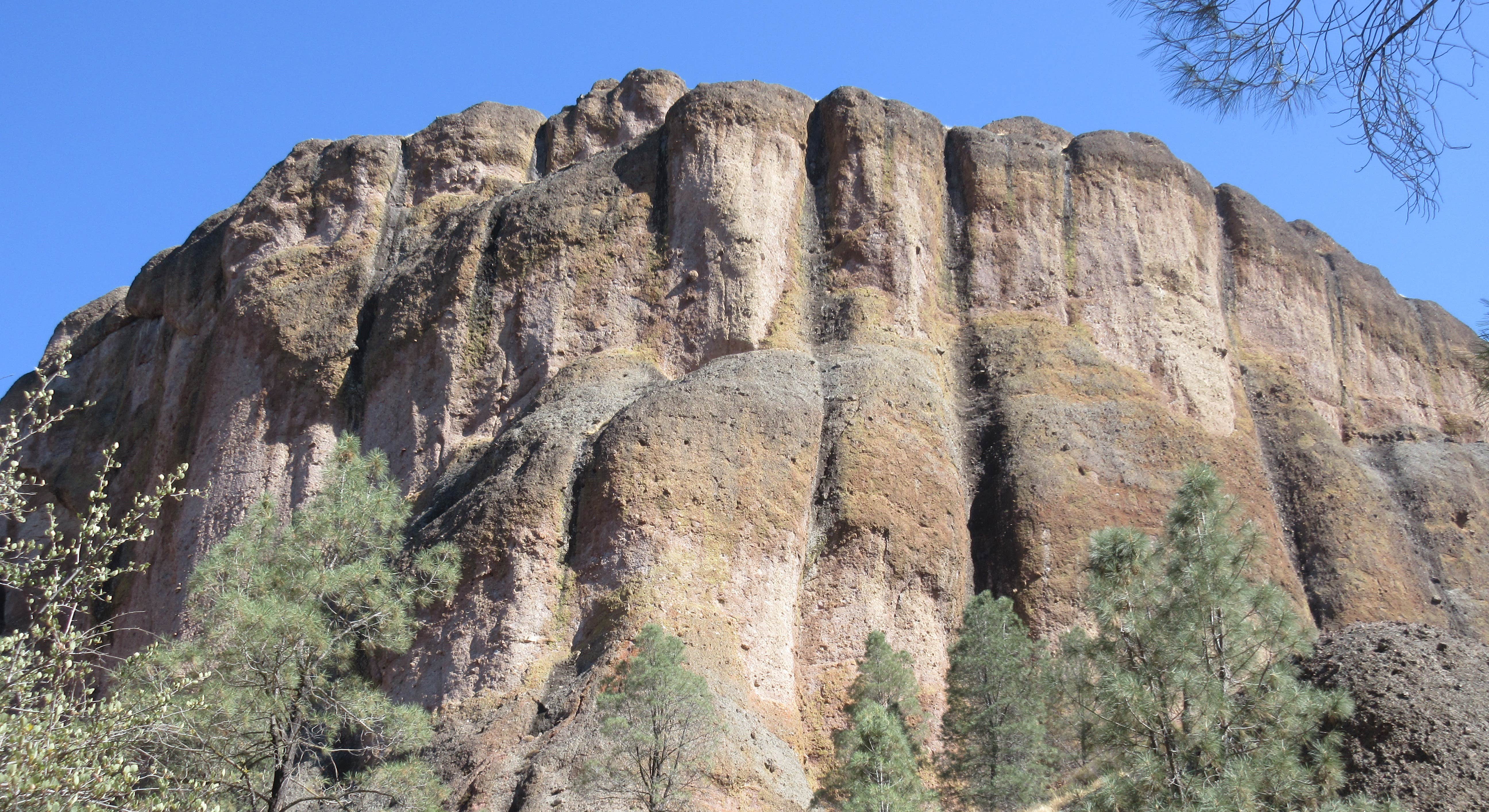 Pinnacles Campground Tall Cliffs in Pinnacles National Park