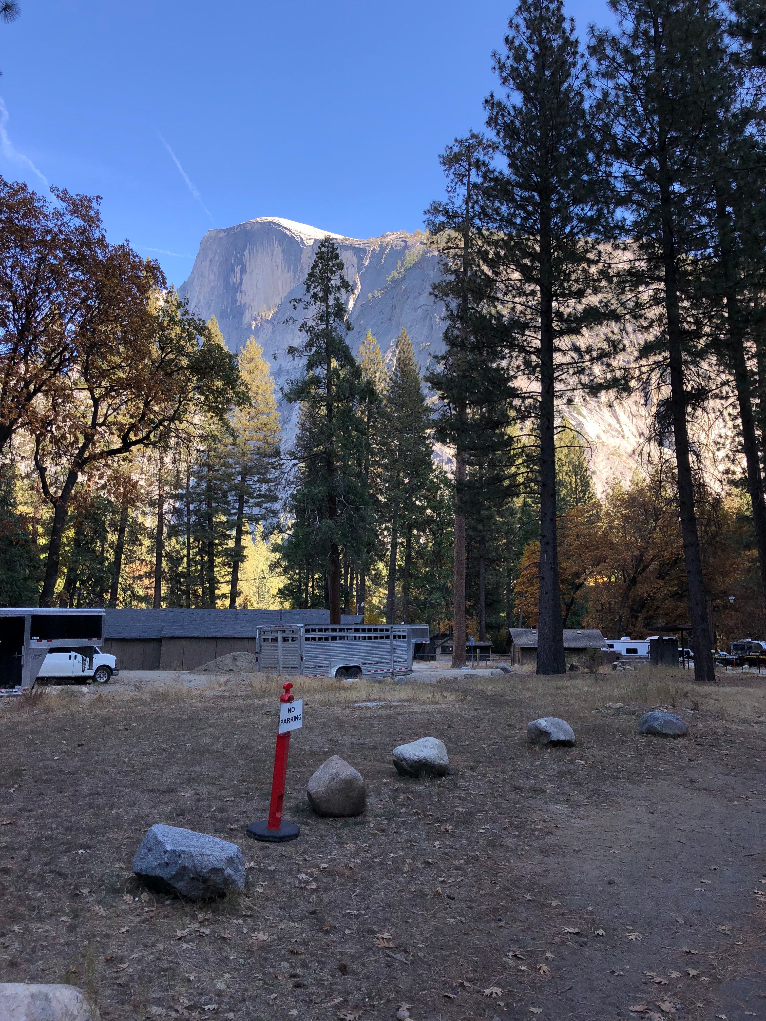 The stables next to North Pines. Half Dome in the background.