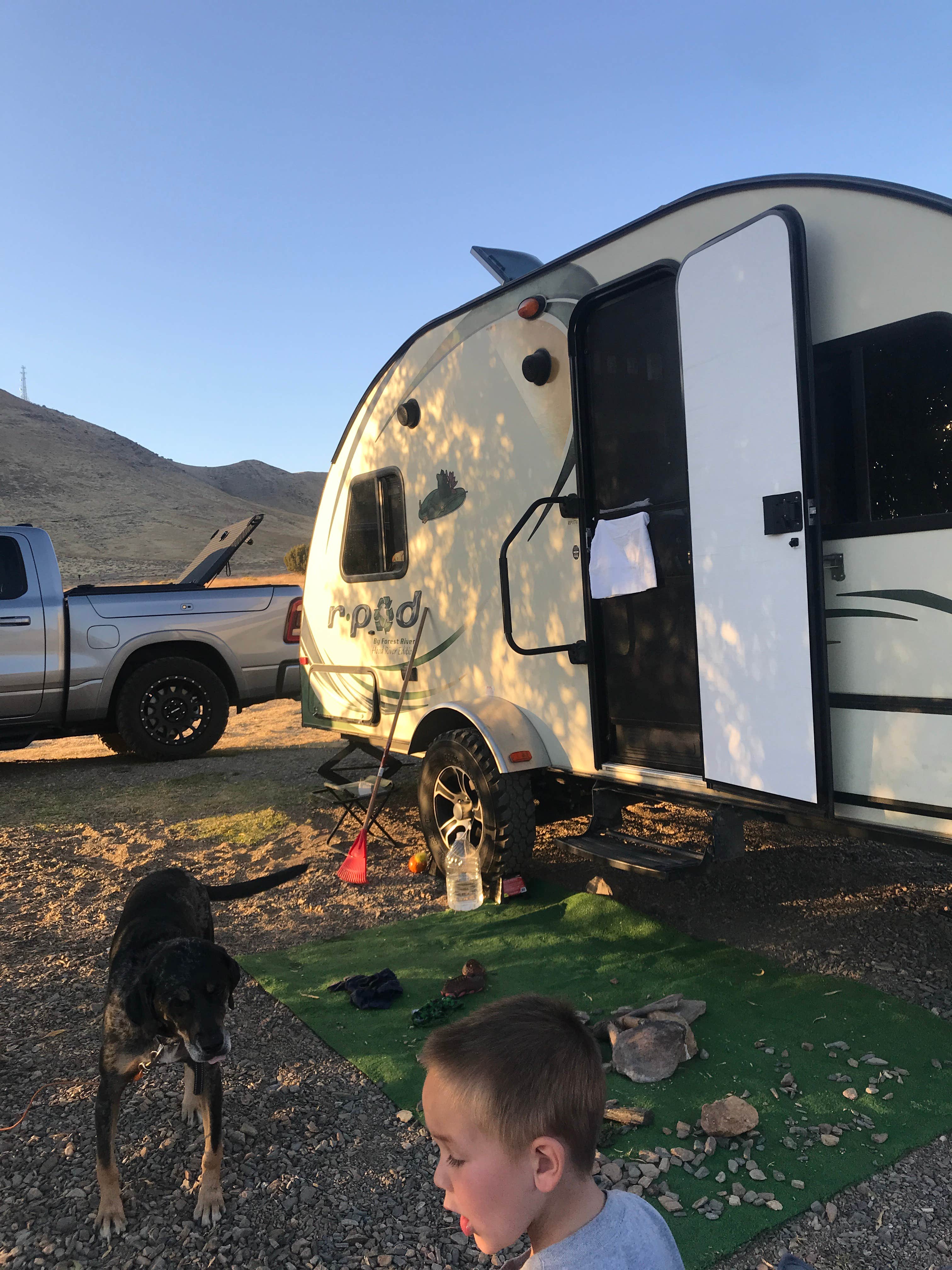 Jamie C.'s photo of camping with pets at Stine Cove Recreation Site near Randsburg, CA
