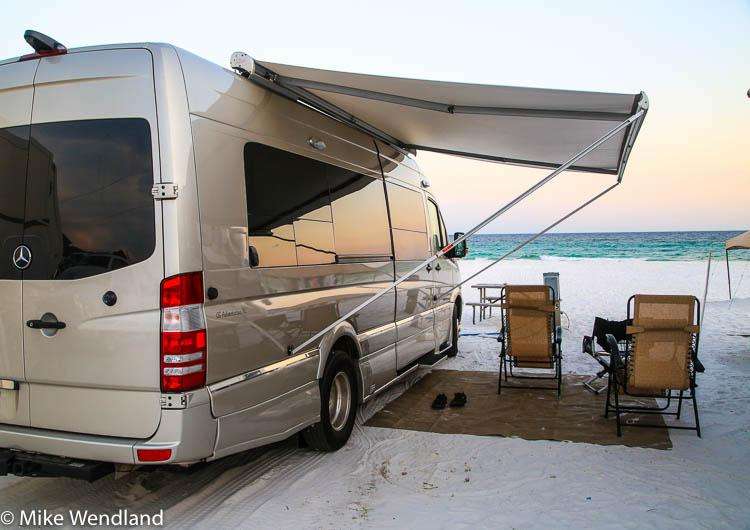 Park your rig right on the beautiful white sandy beaches!