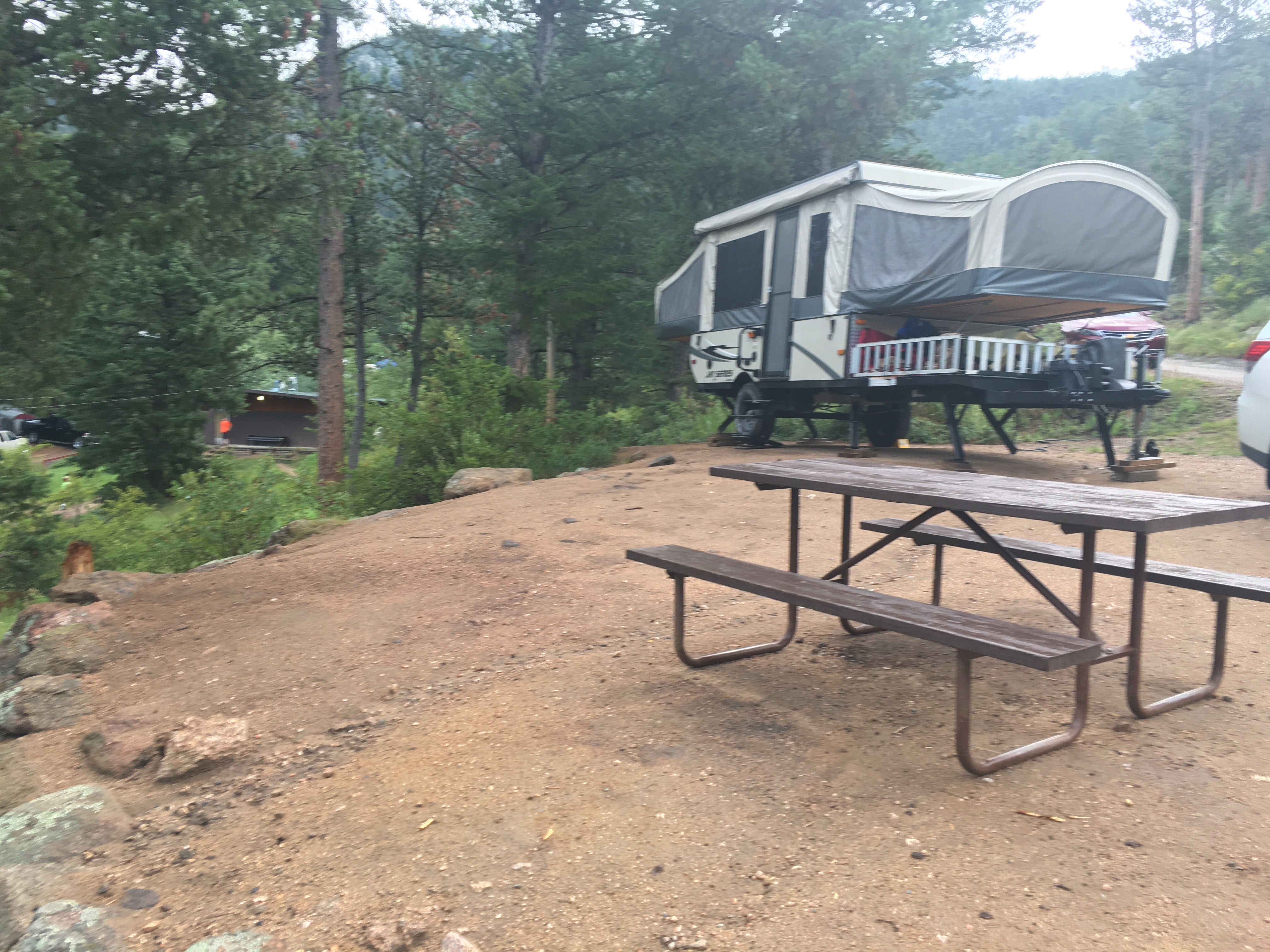 View of the campsite from the fire ring area.  Lots of chipmunks and golden mantle squirrels!