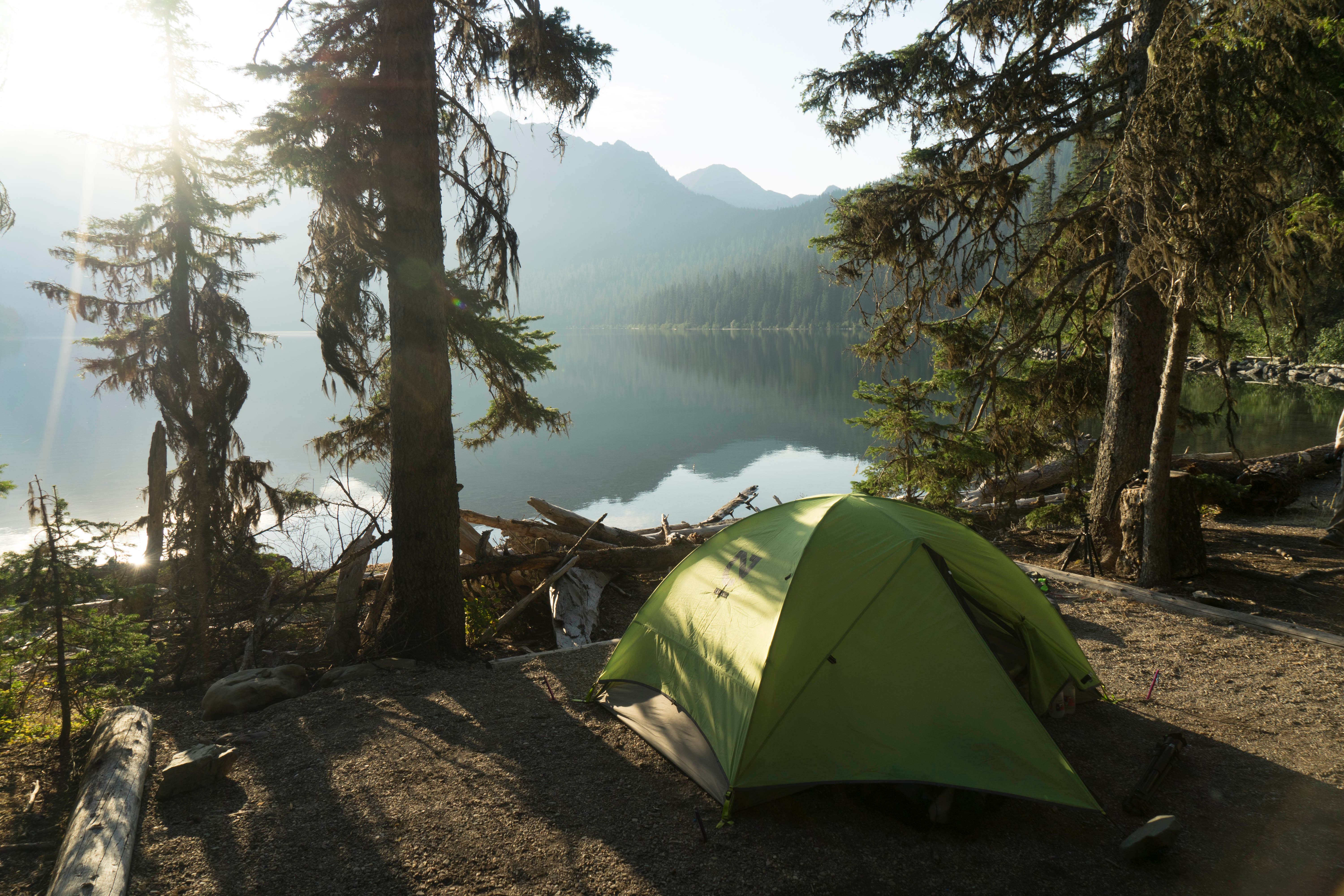 Camping right on the lake