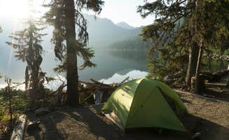 Evan H.'s photo of tent camping at Quartz Lake Wilderness Campsite — Glacier National Park near Martin City, MT