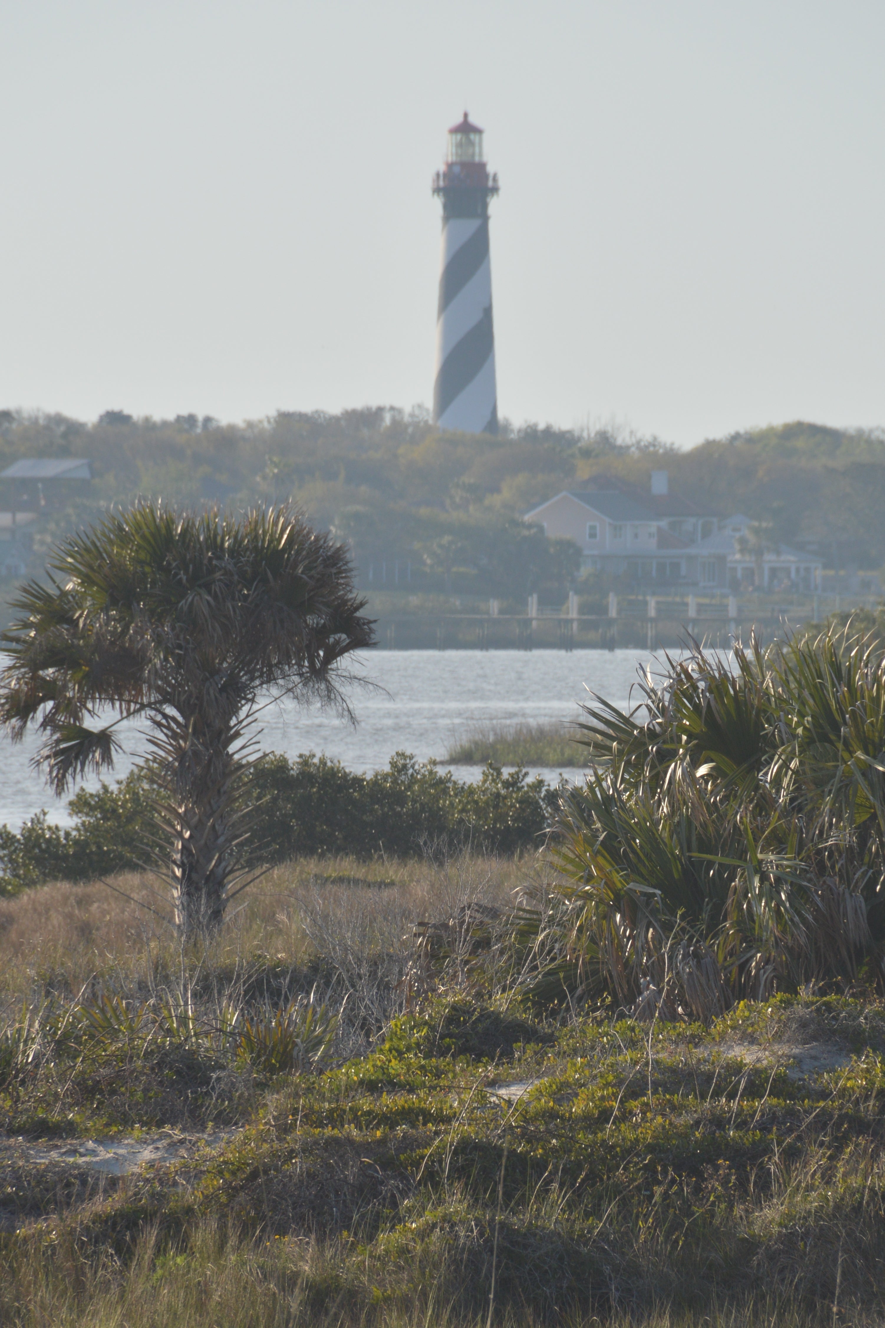 View of the St Augustine Lighthouse from the campground beach