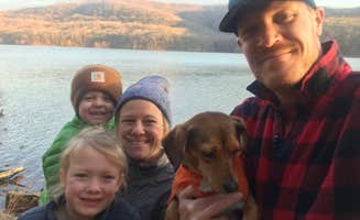 Ryan S.'s photo of camping with pets at Lake Fort Smith State Park Campground near John Paul Hammerschmidt Lake