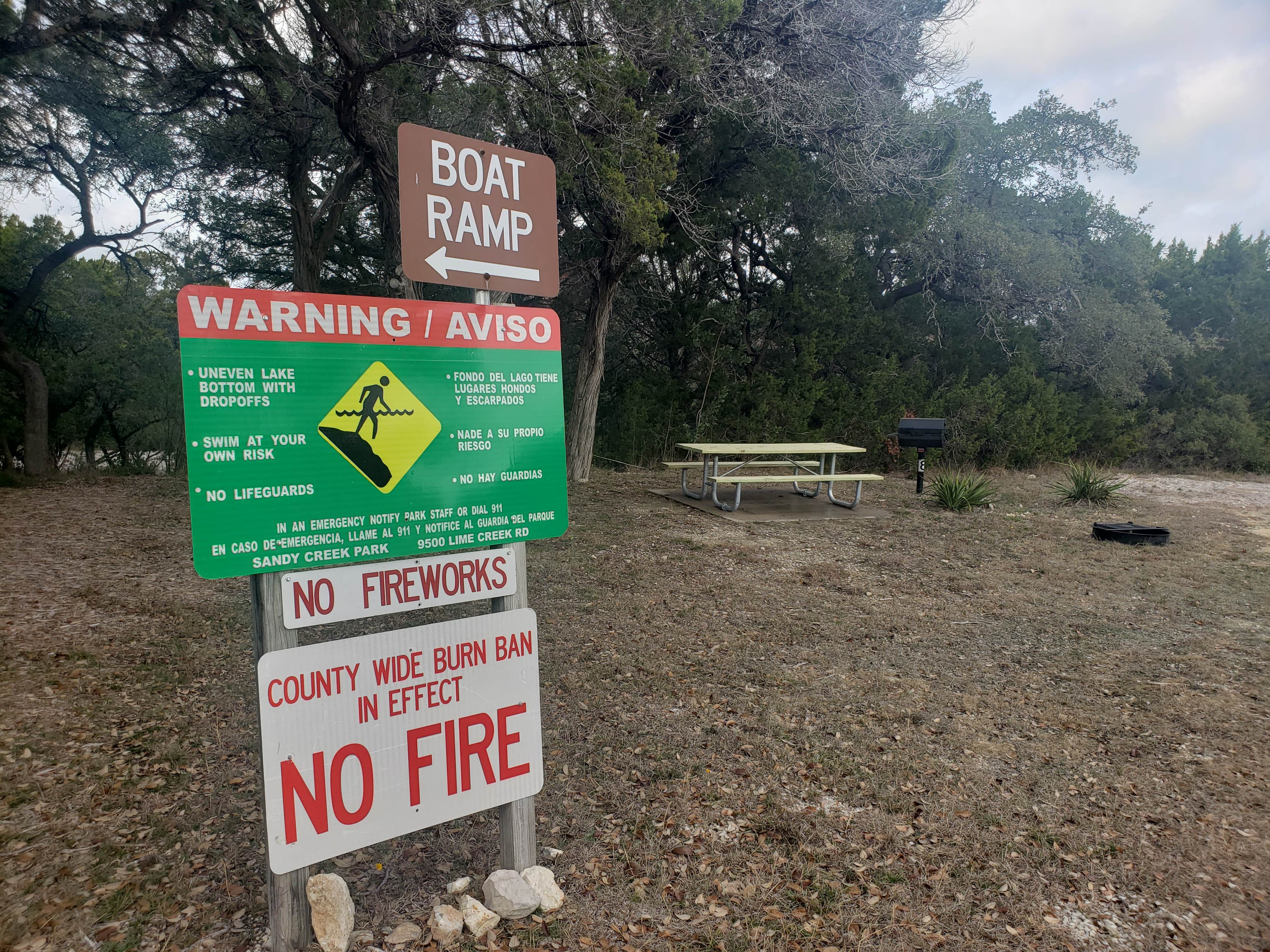 Burn ban was in effect during our stay but we were still able to have a fire in our fire ring