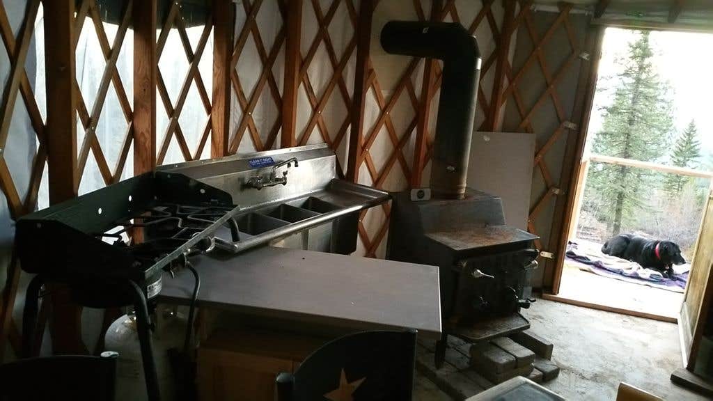 Gary H.'s photo of camping with pets at Silver Fox Yurt near McCall, ID