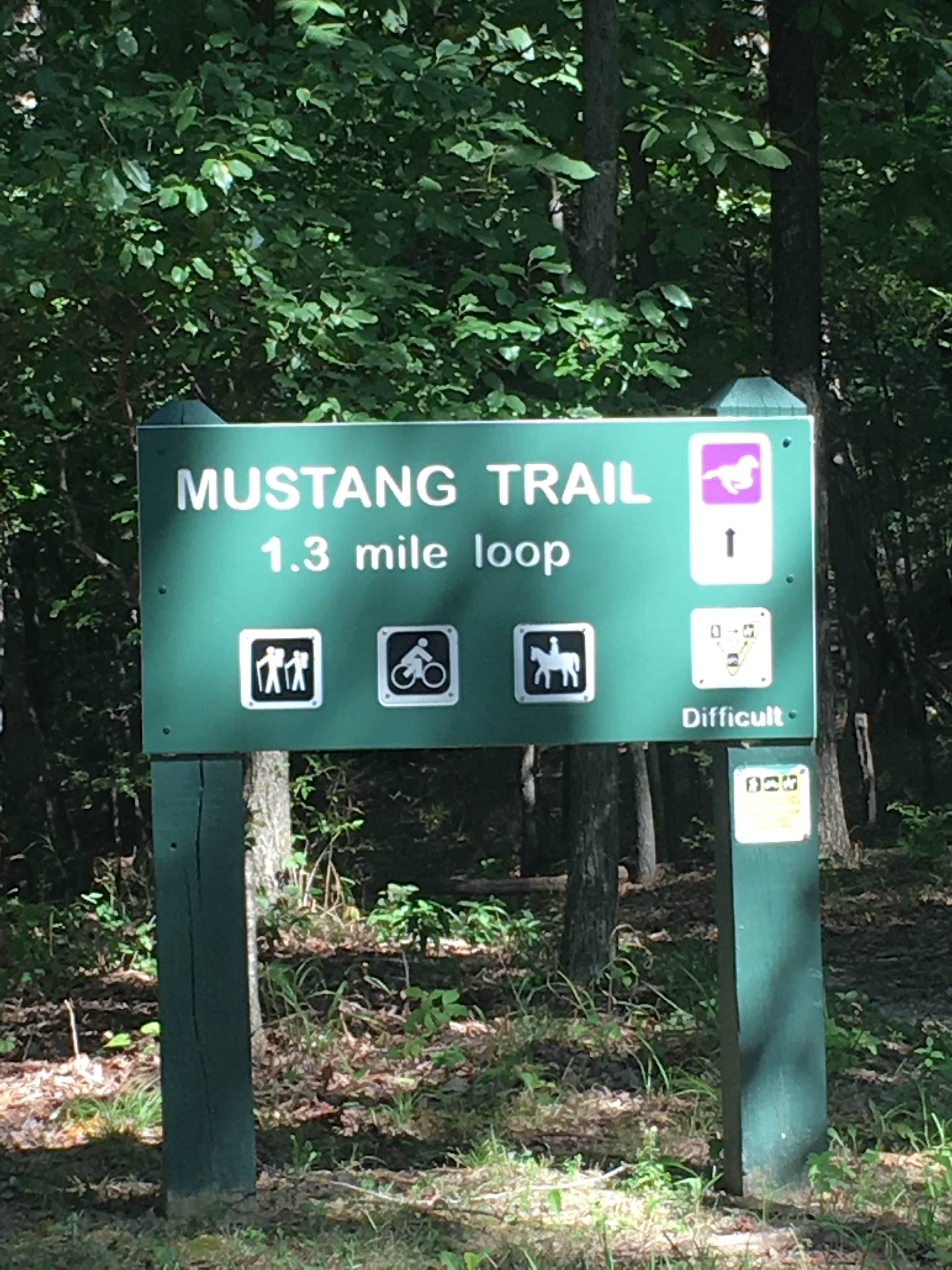 Trail head for the Mustang Trail