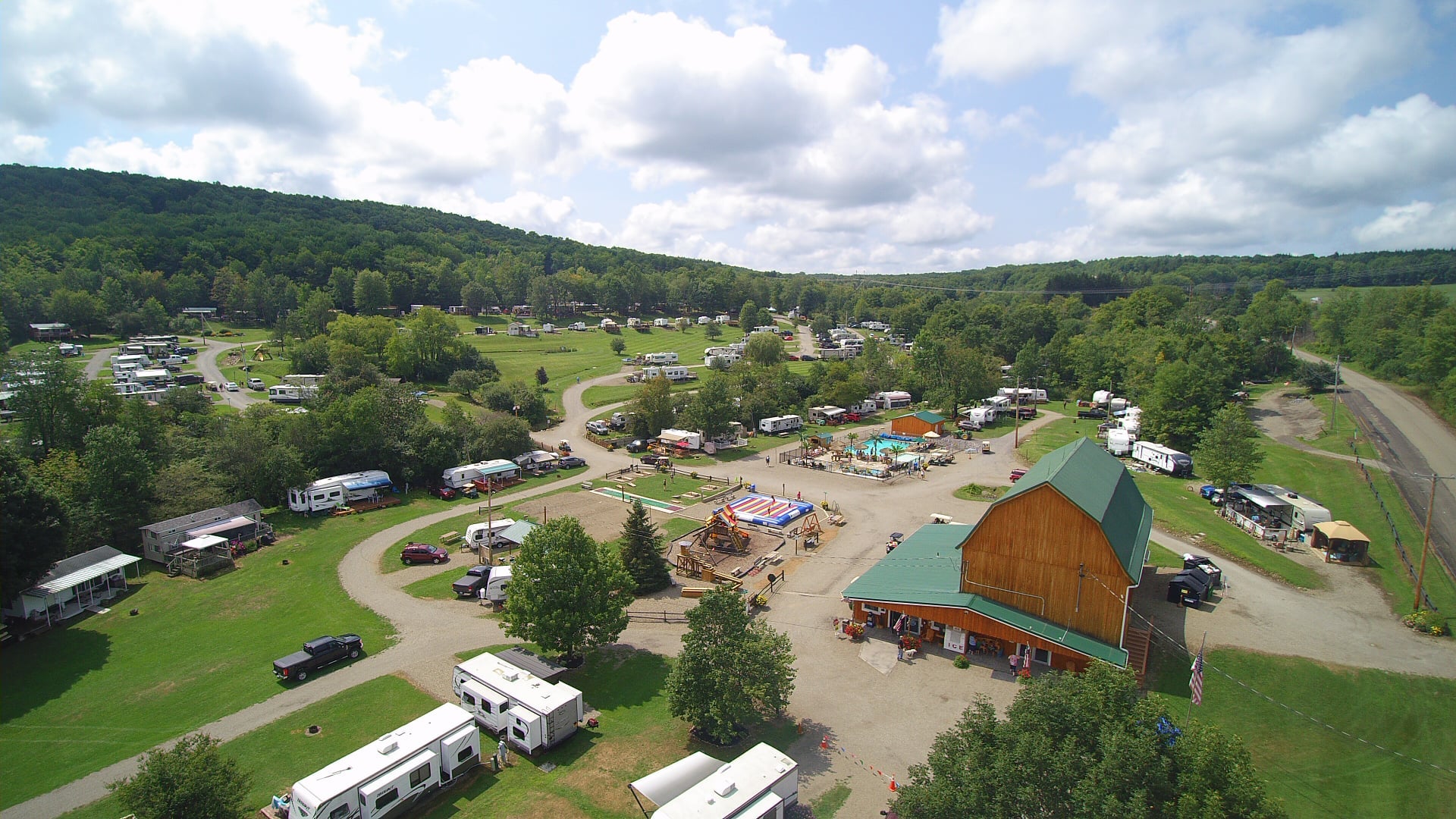 Drone image of Triple R Camping Resort