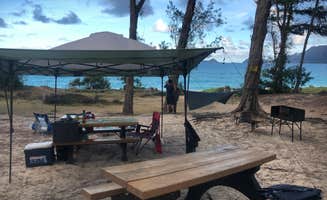 Mike L.'s photo of tent camping at Bellows Air Force Station near Waipio, HI