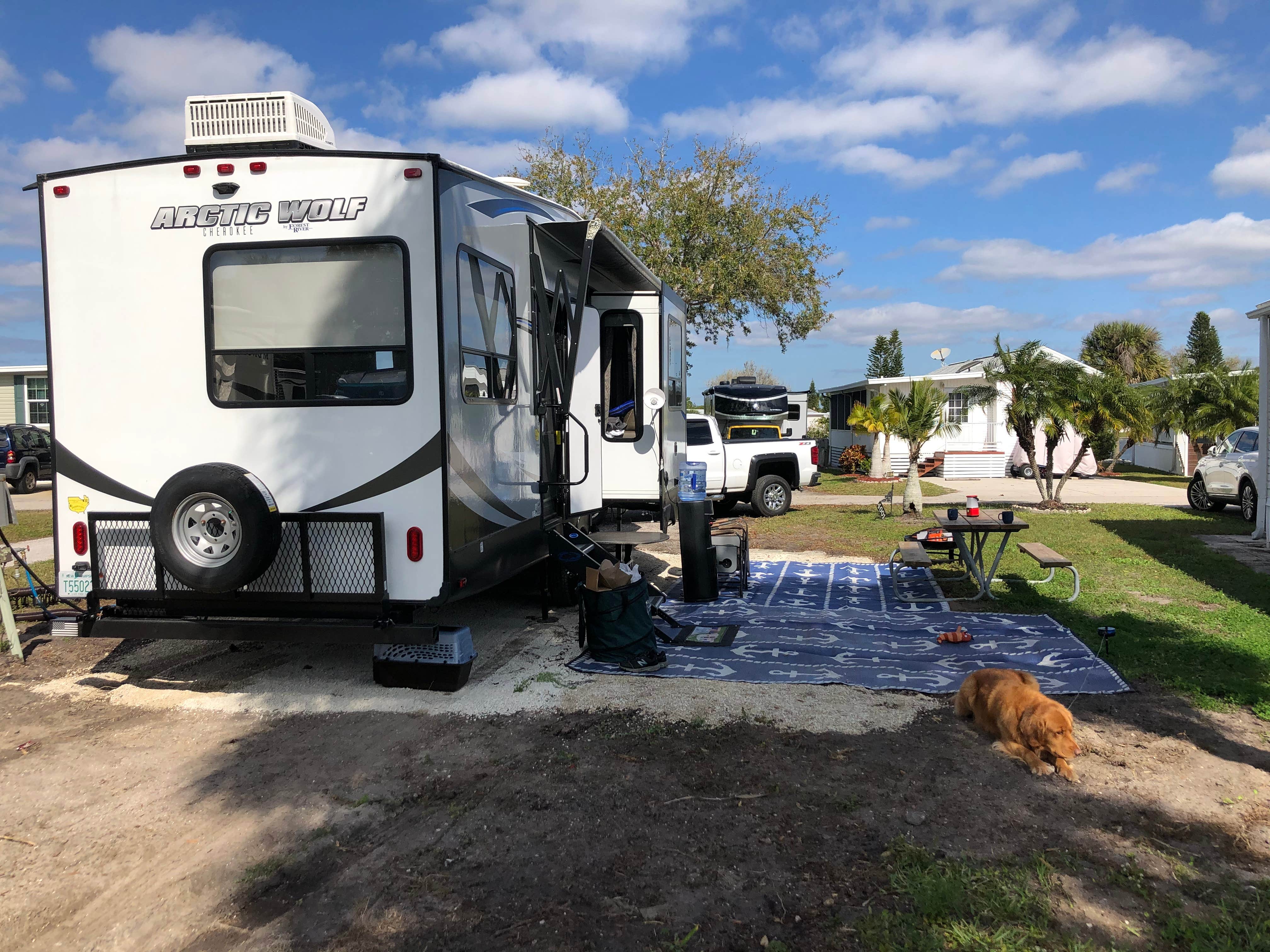 Jeannine D.'s photo of camping with pets at Encore Winter Quarters Manatee near Anna Maria, FL