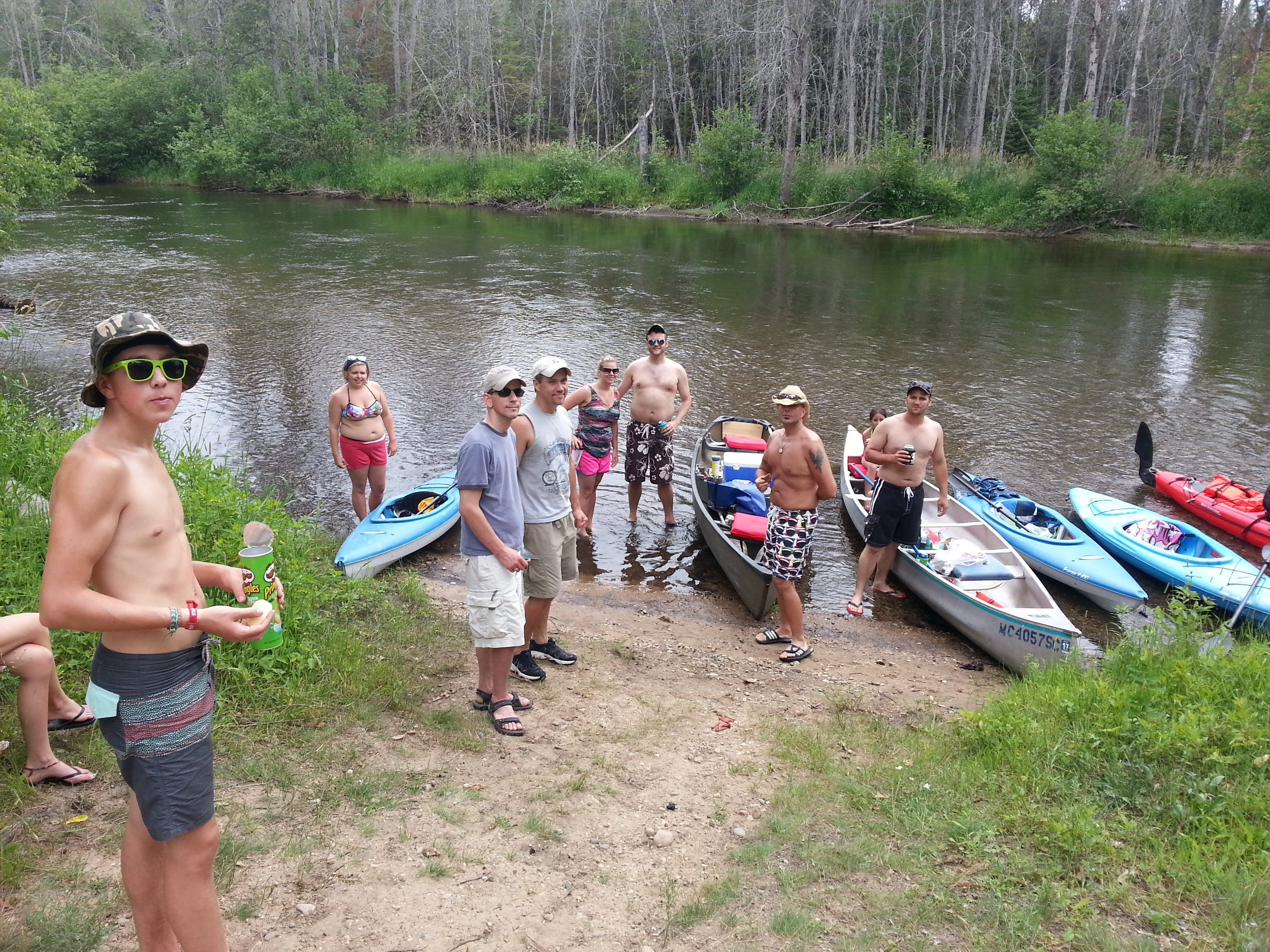 We did a group kayak trip down the Au Sable river