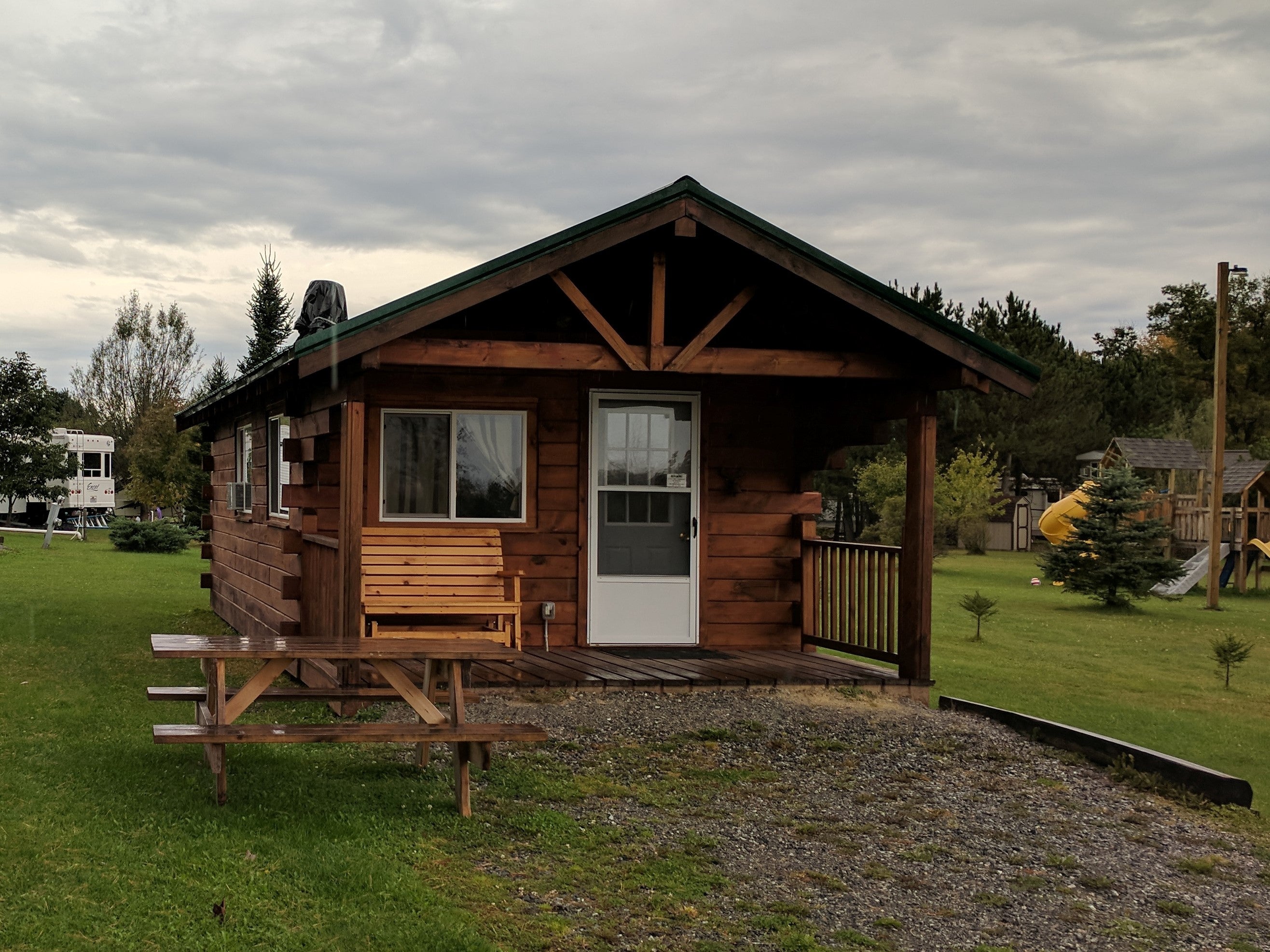 Log Cabin available,  Sleeps six. Kitchenette and 1/2 bath.