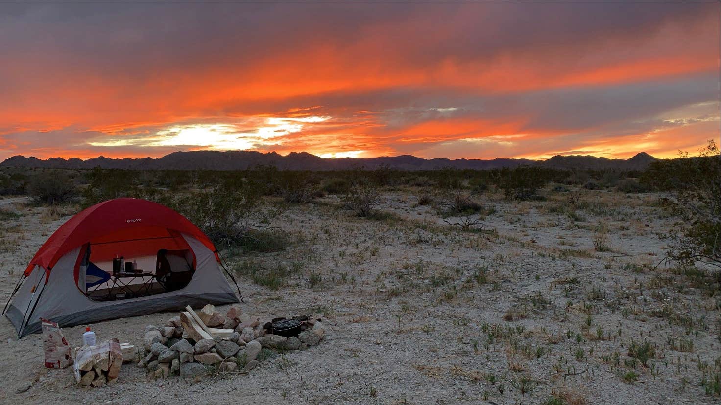 Kayla H.'s photo of a dispersed camping area at Sheephole Valley Wilderness near Twentynine Palms, CA