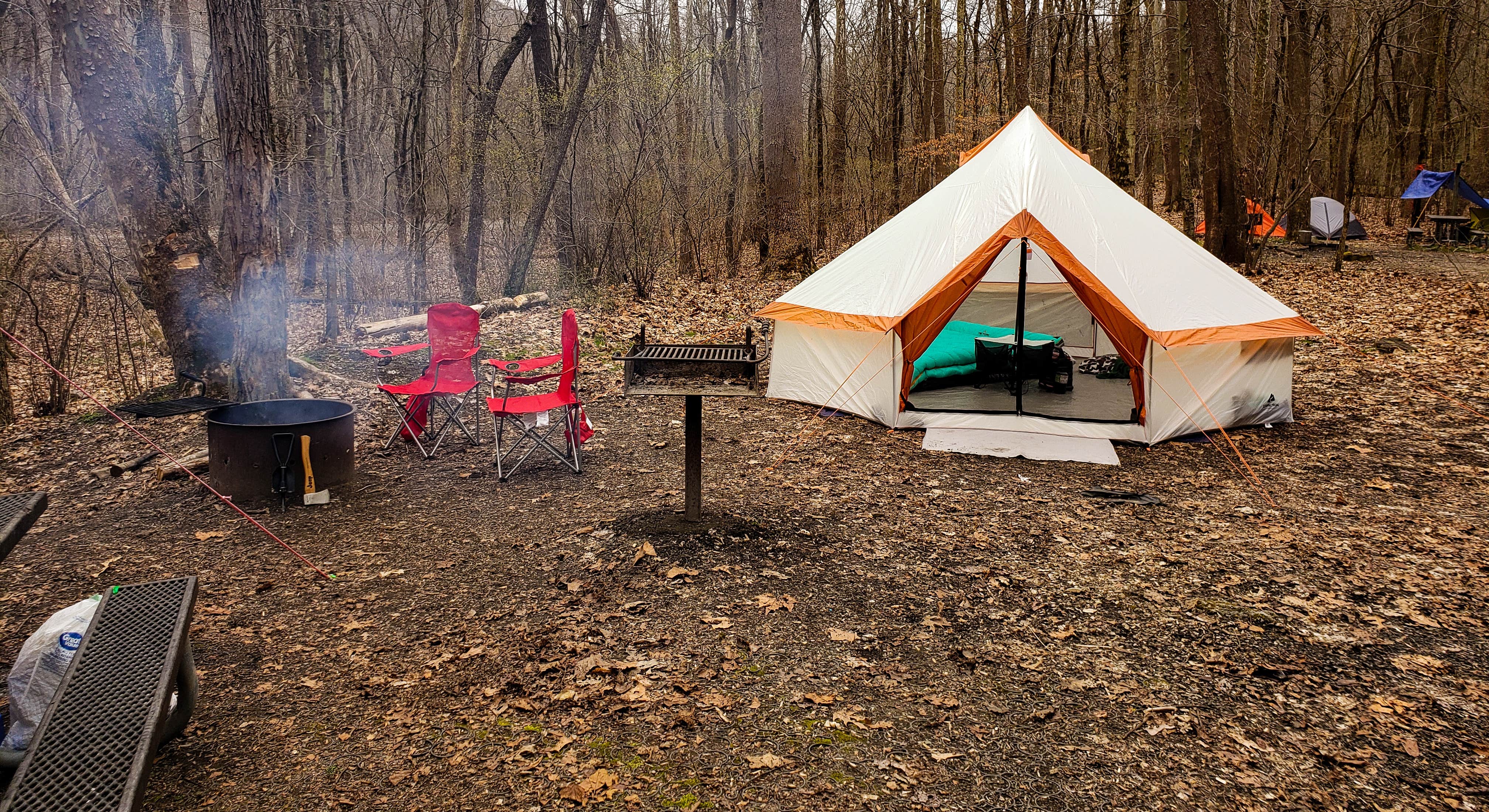 Tent Camping in Glade Creek Campground New River Gorge National Park and Preserve