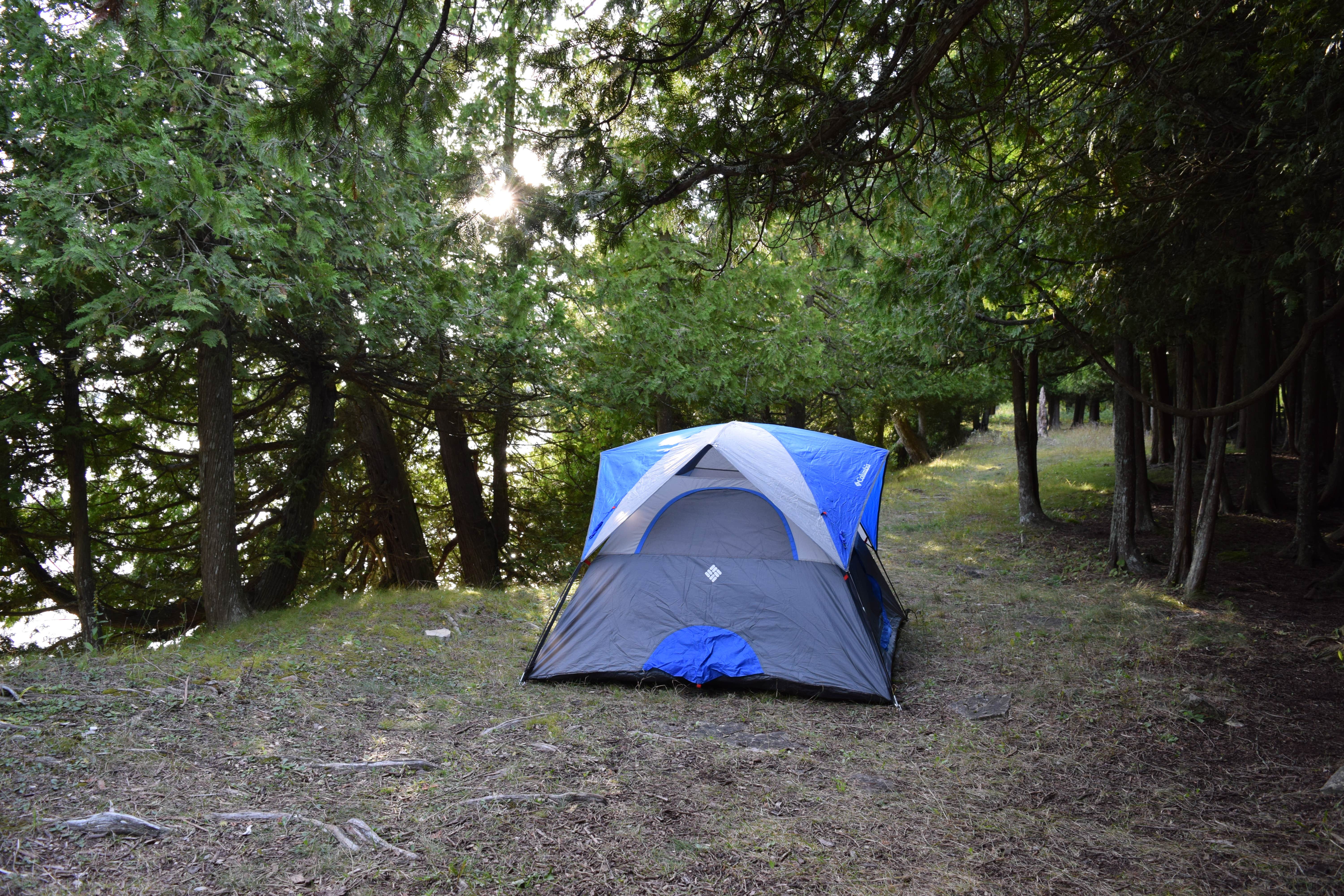 Katie G.'s photo of tent camping at Rock Island State Park Campground near Sister Bay, WI