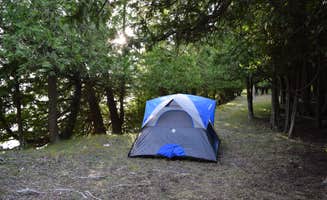 Katie G.'s photo of tent camping at Rock Island State Park Campground near Menominee, MI