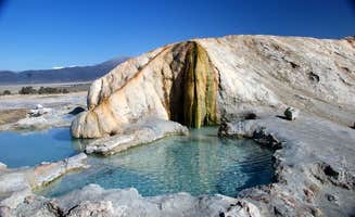 Crystal C.'s photo of a dispersed camping area at Bridgeport Travertine Hot Springs Dispersed near Topaz, CA