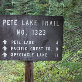 Pete Lake Trail Head