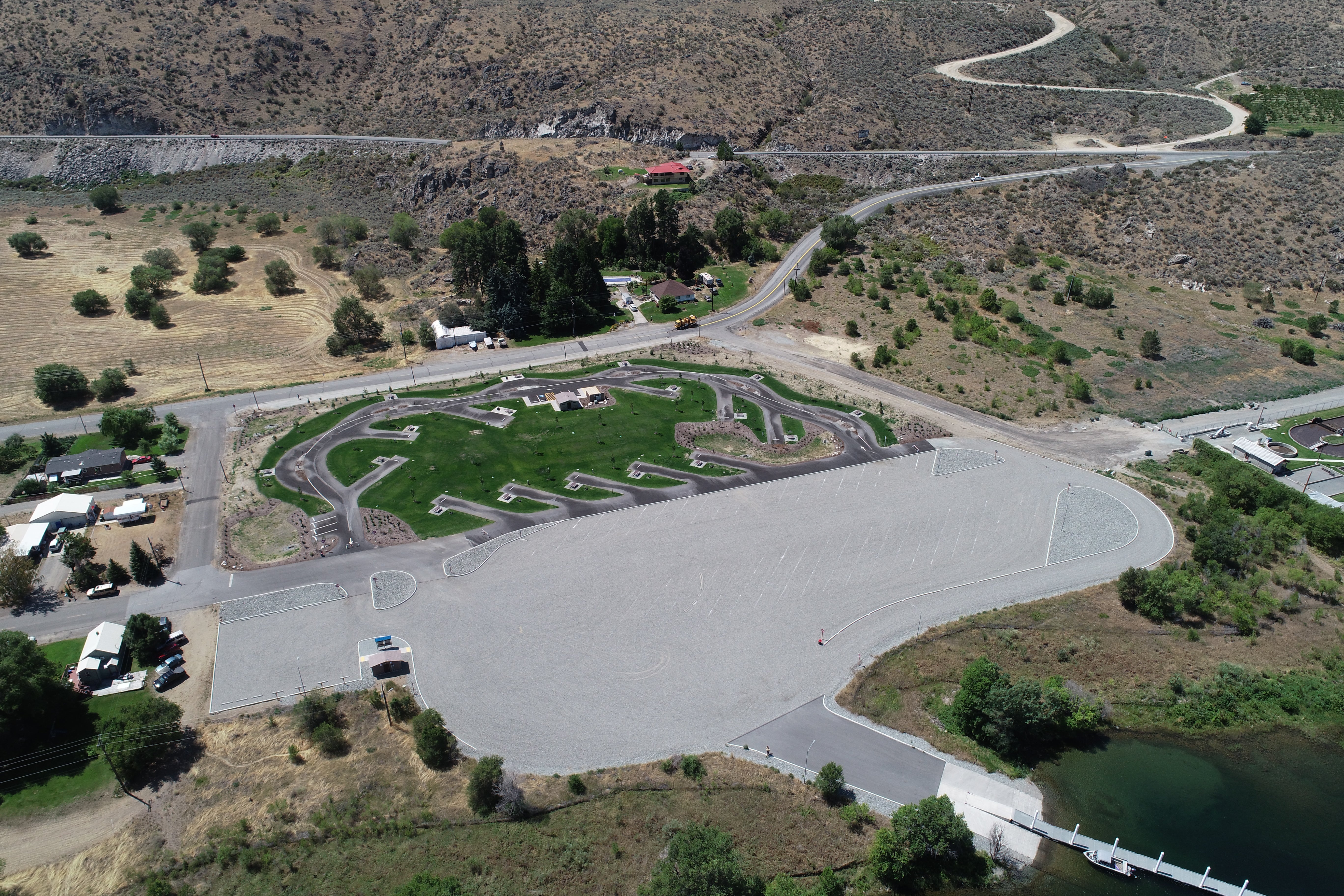 An aerial view of Conklin Landing RV Park, just before the grand opening!