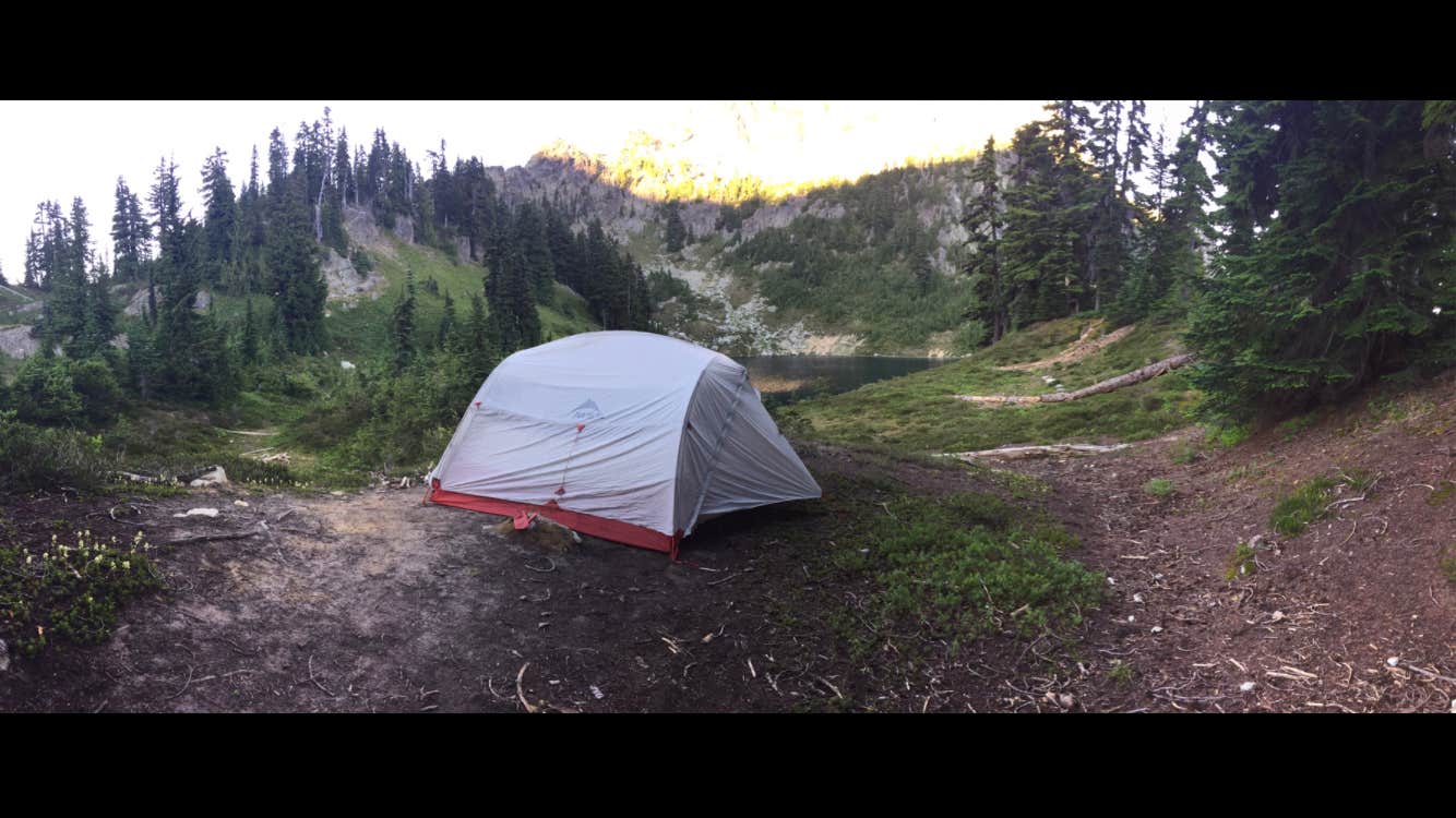 Jessica C.'s photo of tent camping at Hyas Lake near Cle Elum, WA