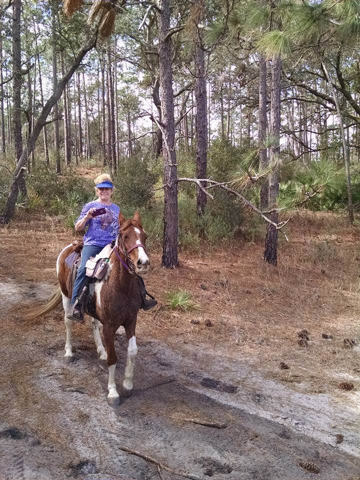 JoAnn C.&#x27;s photo of camping with a horse at Black Horse Resort Ranch near Bunnell, FL