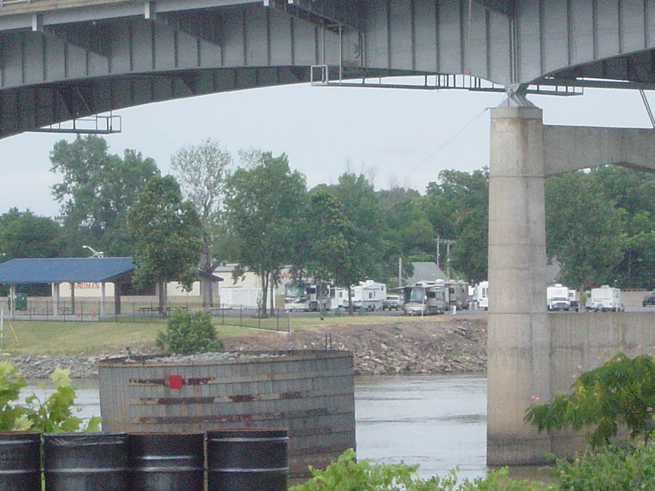 View of the RV park from downtown Little Rock