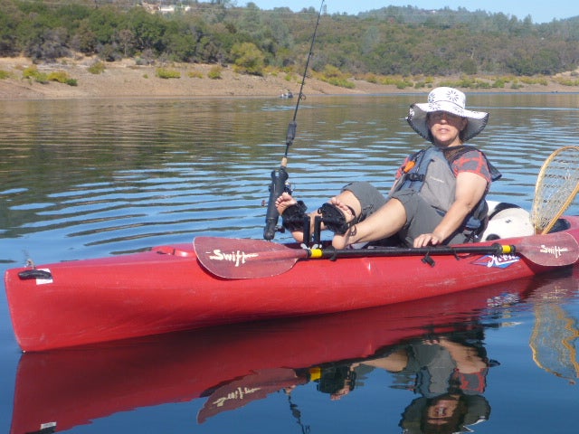 My kayak fishing partner on Collins Lake