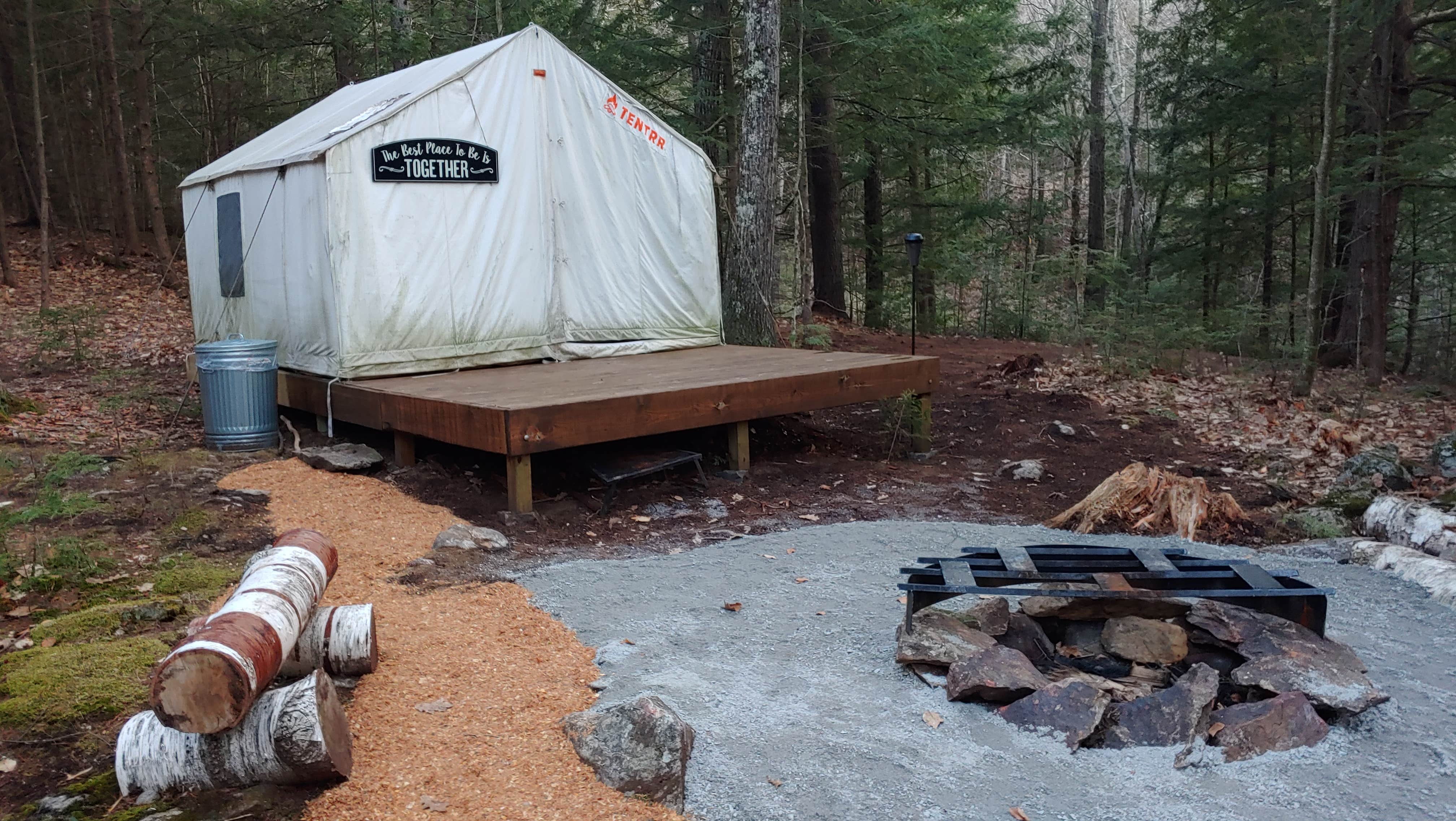 Steve K.'s photo of glamping accommodations at The Lost Boys Hideout Rock'n Summer near Londonderry, NH