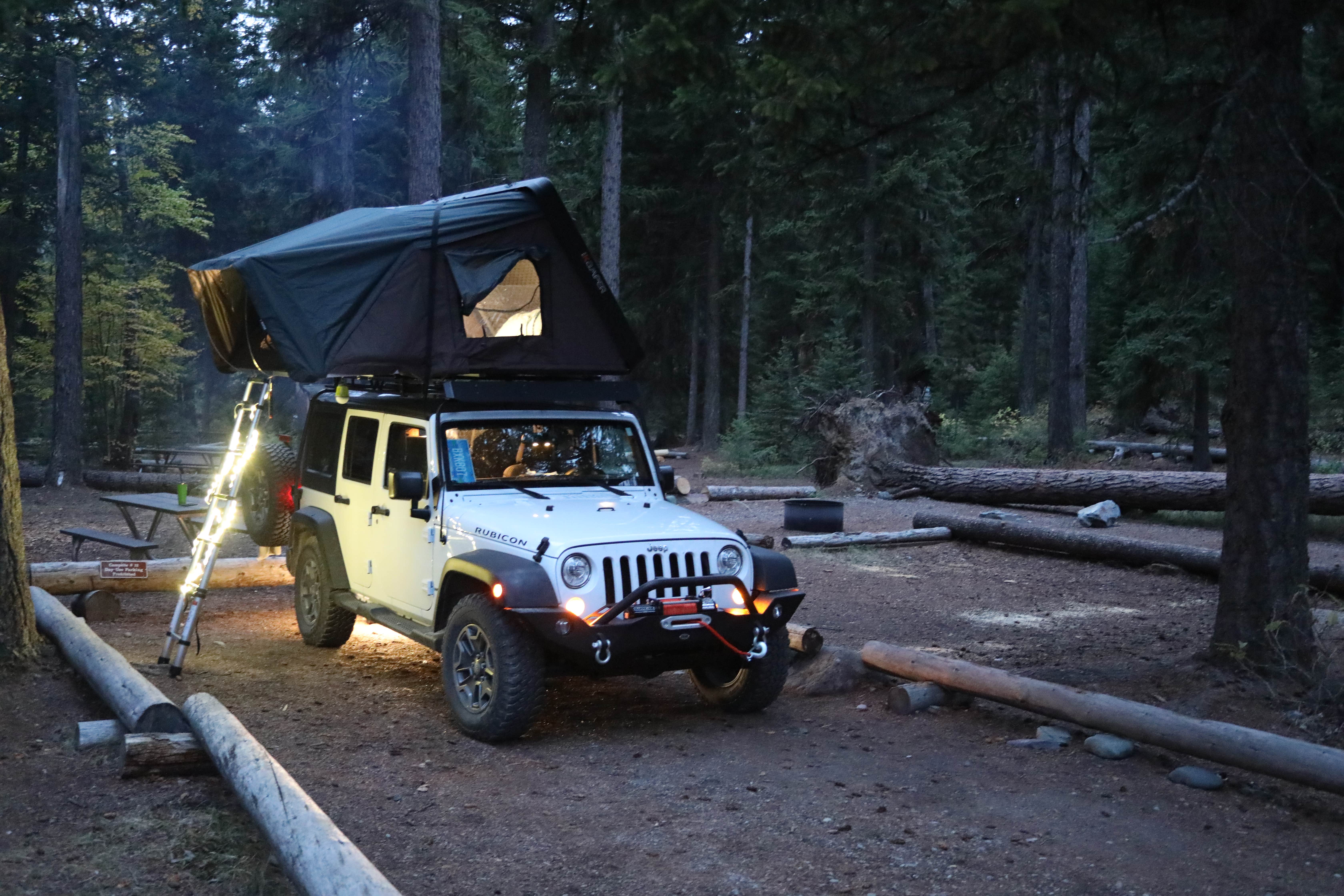 Late September camping at Bowman Lake in Glacier National Park.