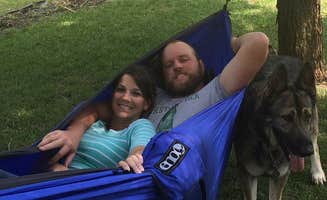 Joshua M.'s photo of camping with pets at Prairie Clover Campground — Clinton State Park near Hillsdale, KS