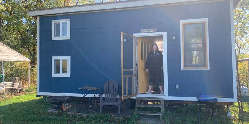 Camper submitted image from Peace and Carrots Farm Bluebird Tiny Home